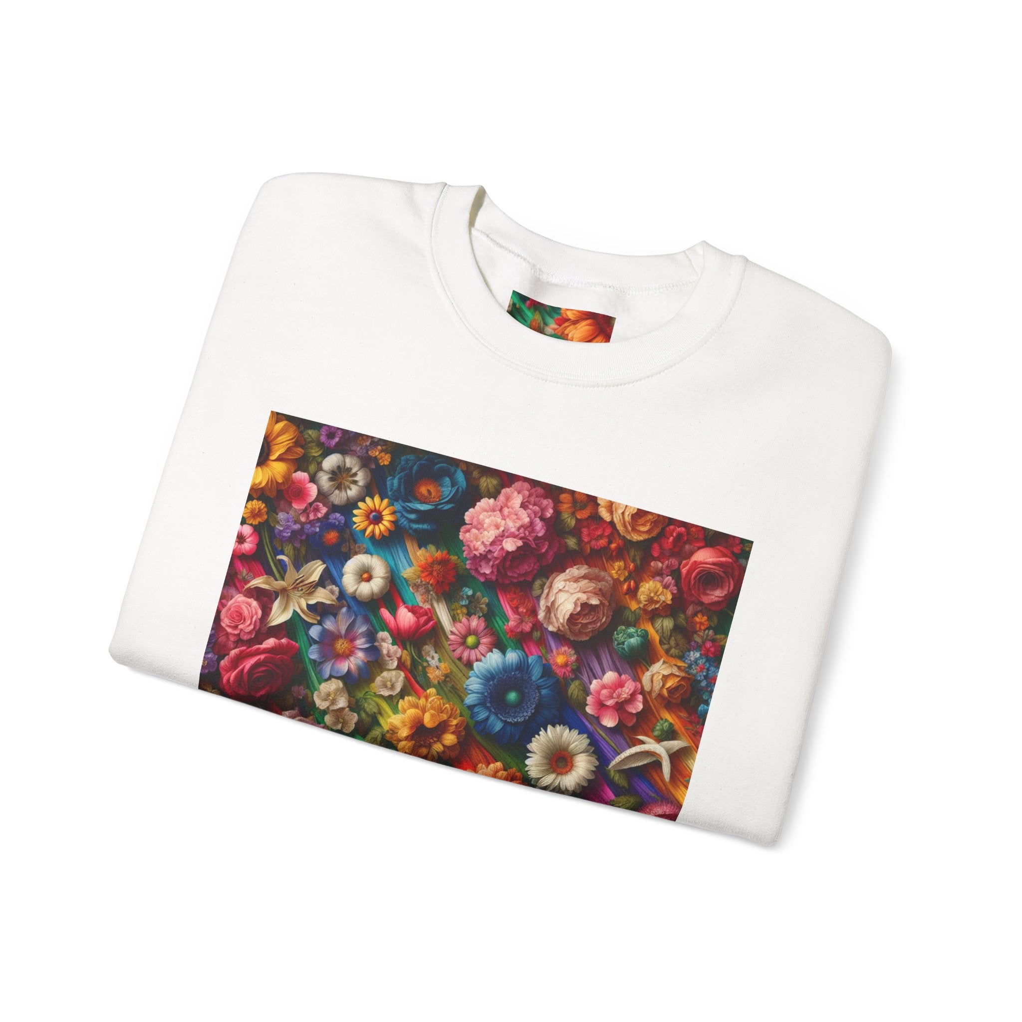 Vibrant Floral Sweatshirt, Colorful Crewneck, Cozy Unisex Pullover, Artistic Gift, Casual Style