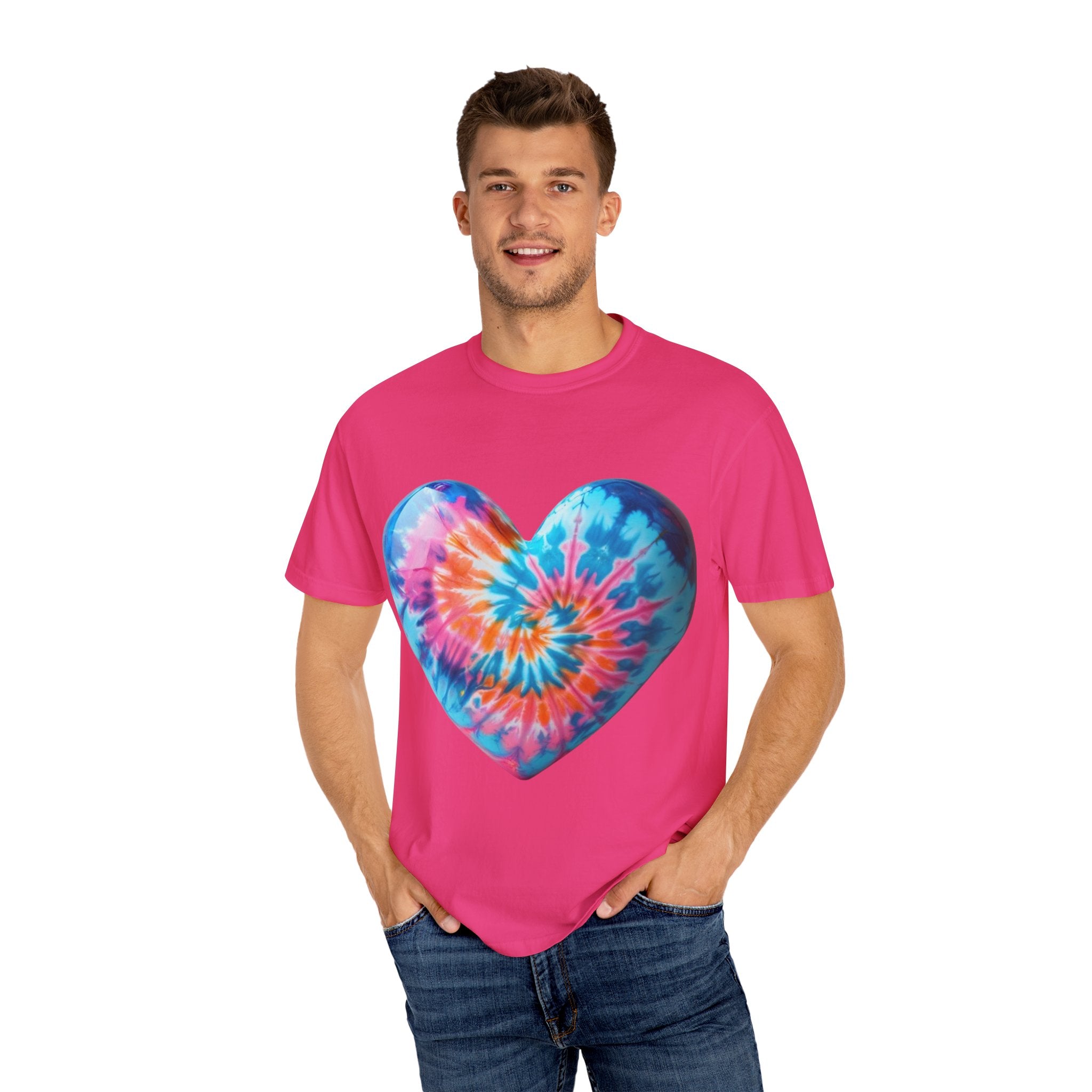 Heart Tie-Dye T-Shirt with 'Nannas Love is Unmatched' Design, Gift for Grandma, Summer Vibe Tee, Casual Wear, Birthday Gift