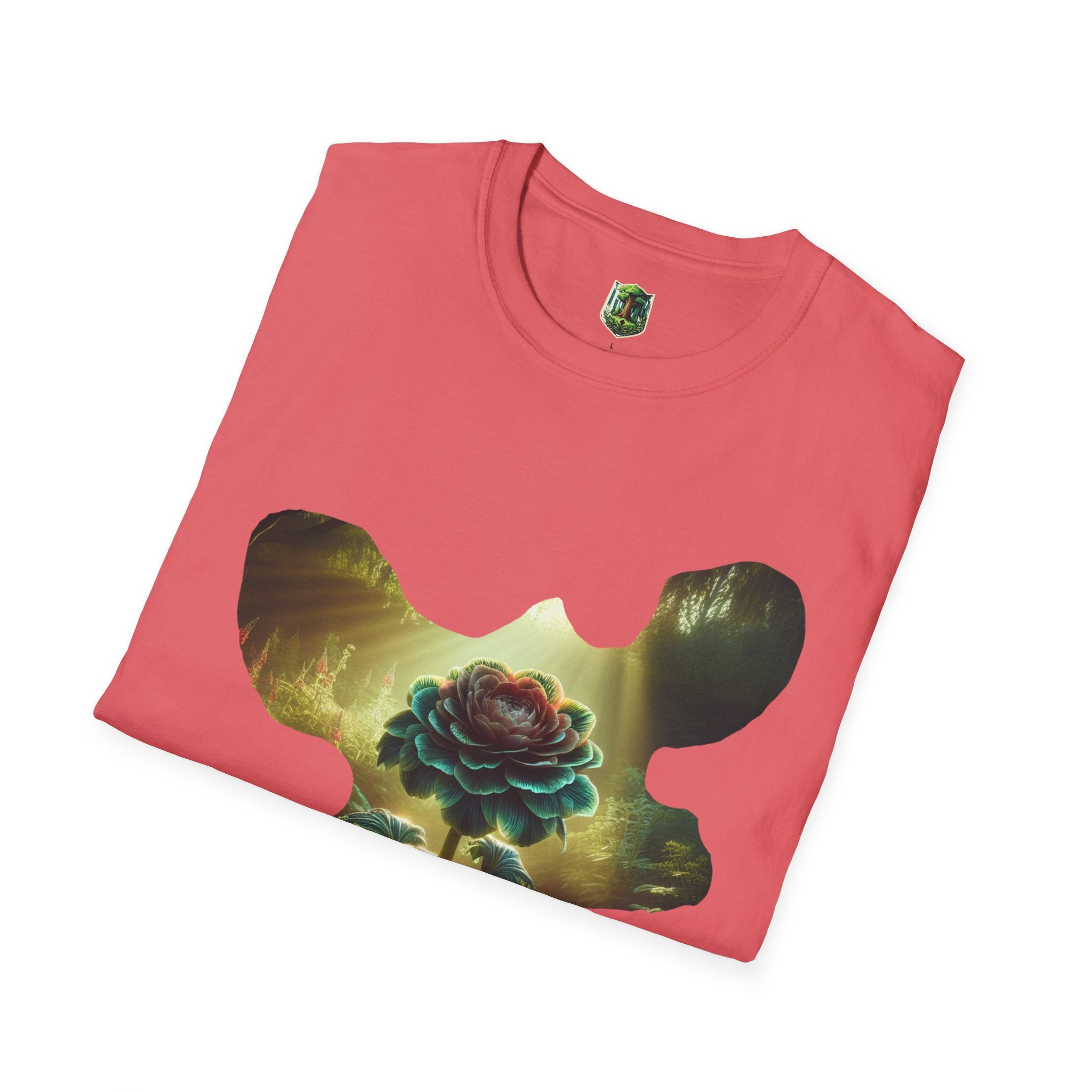 Vibrant Floral Graphic Tee, Unisex Softstyle T-Shirt for Nature Lovers, Art Enthusiasts, Gift for Her, Gift for Him