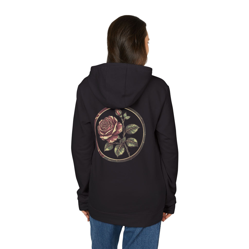 Artistic Rose Graphic Fleece Hoodie, Cozy Unisex Hoodie, Spring Fashion Hoodie, Casual Wear Hoodie, Gift for Her