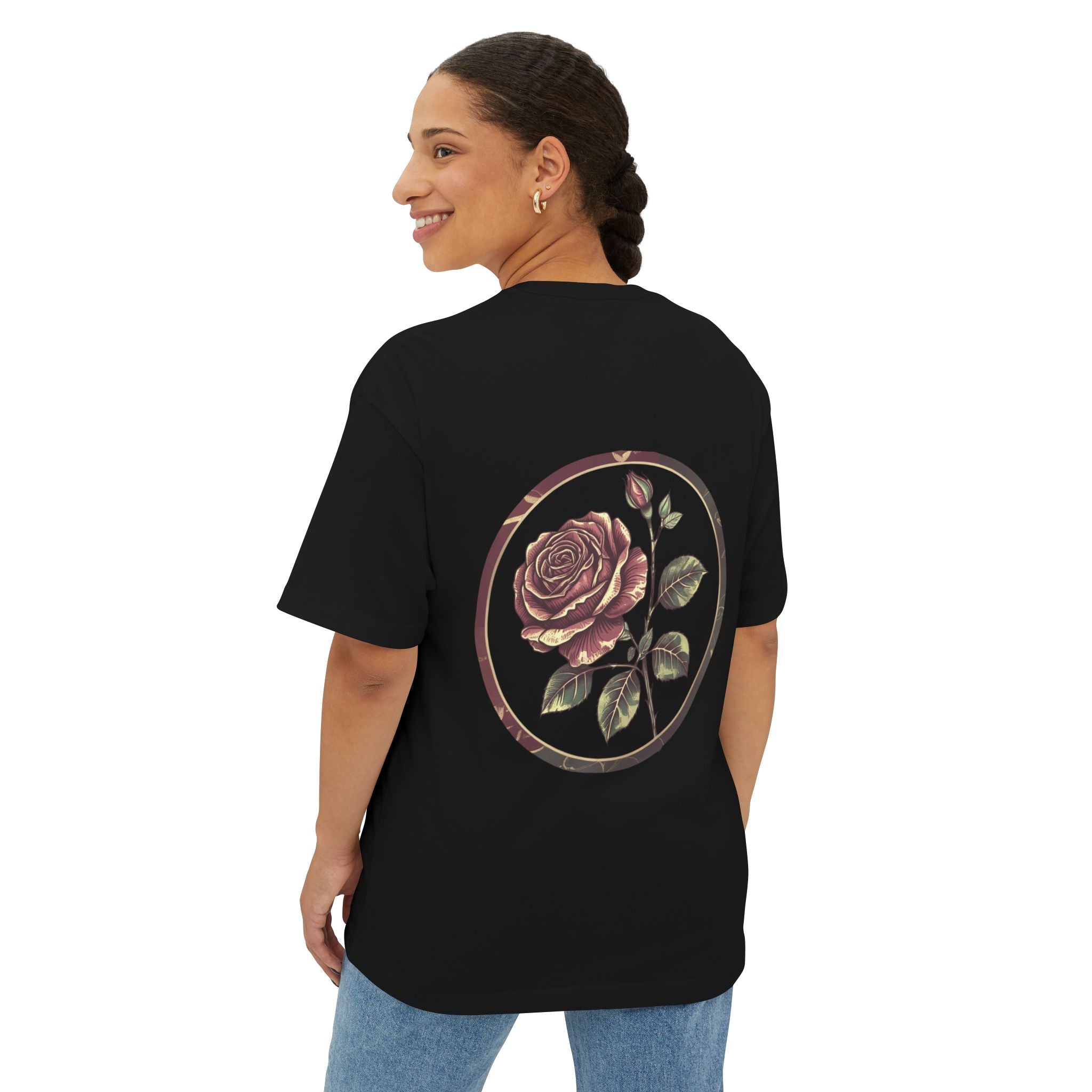 Floral Rose Oversized Tee | Unisex T-Shirt, Casual Wear, Vintage Style, Gift for Her, Summer Outfit