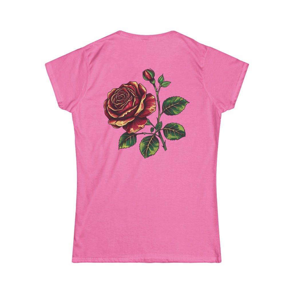 Women's Floral Graphic Tee, Rose Design Shirt, Casual Wear, Gift for Her, Spring Fashion, Nature Lover's Tee