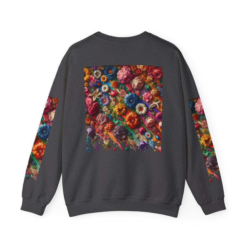 Vibrant Floral Sweatshirt, Colorful Crewneck, Cozy Unisex Pullover, Artistic Gift, Casual Style