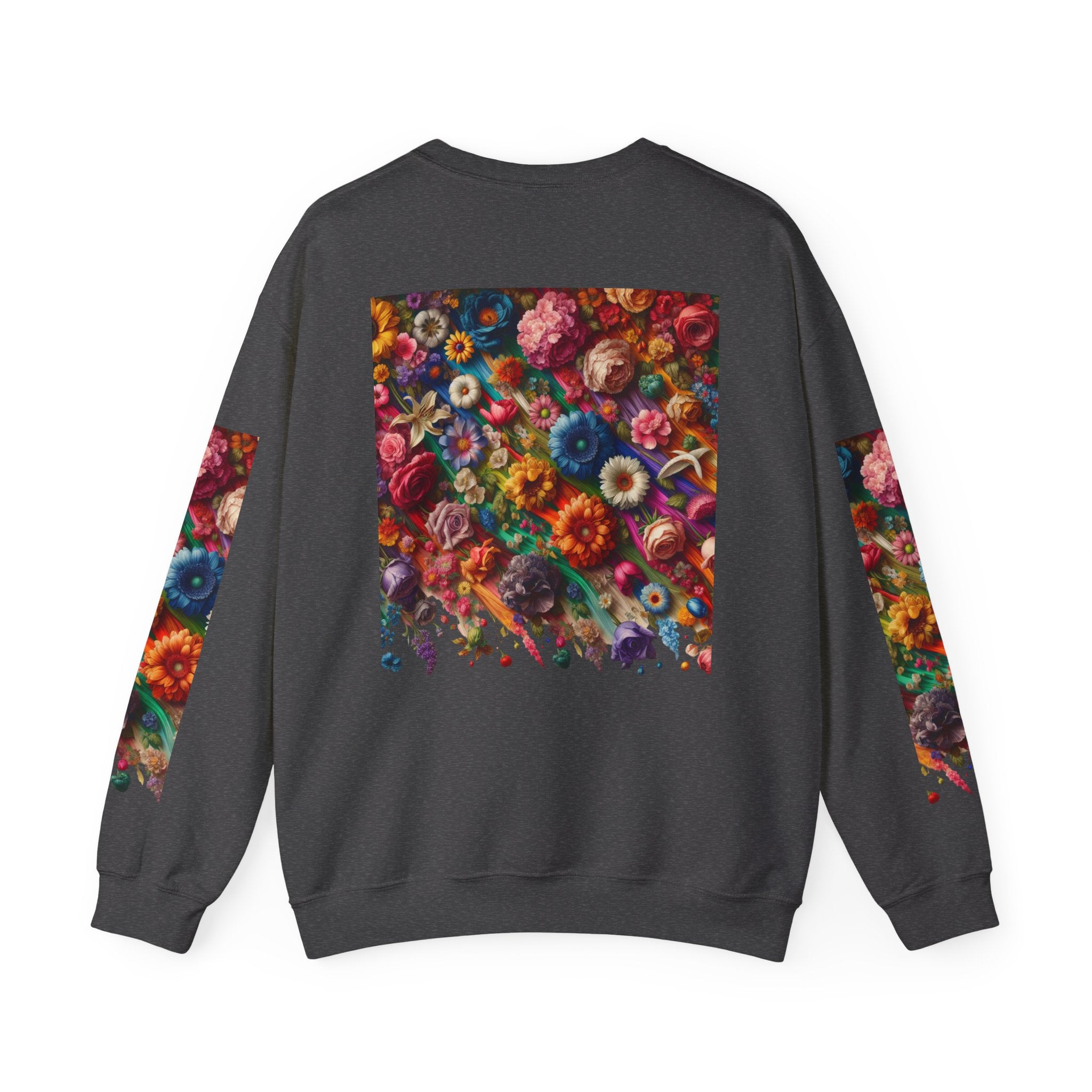 Vibrant Floral Sweatshirt, Colorful Crewneck, Cozy Unisex Pullover, Artistic Gift, Casual Style