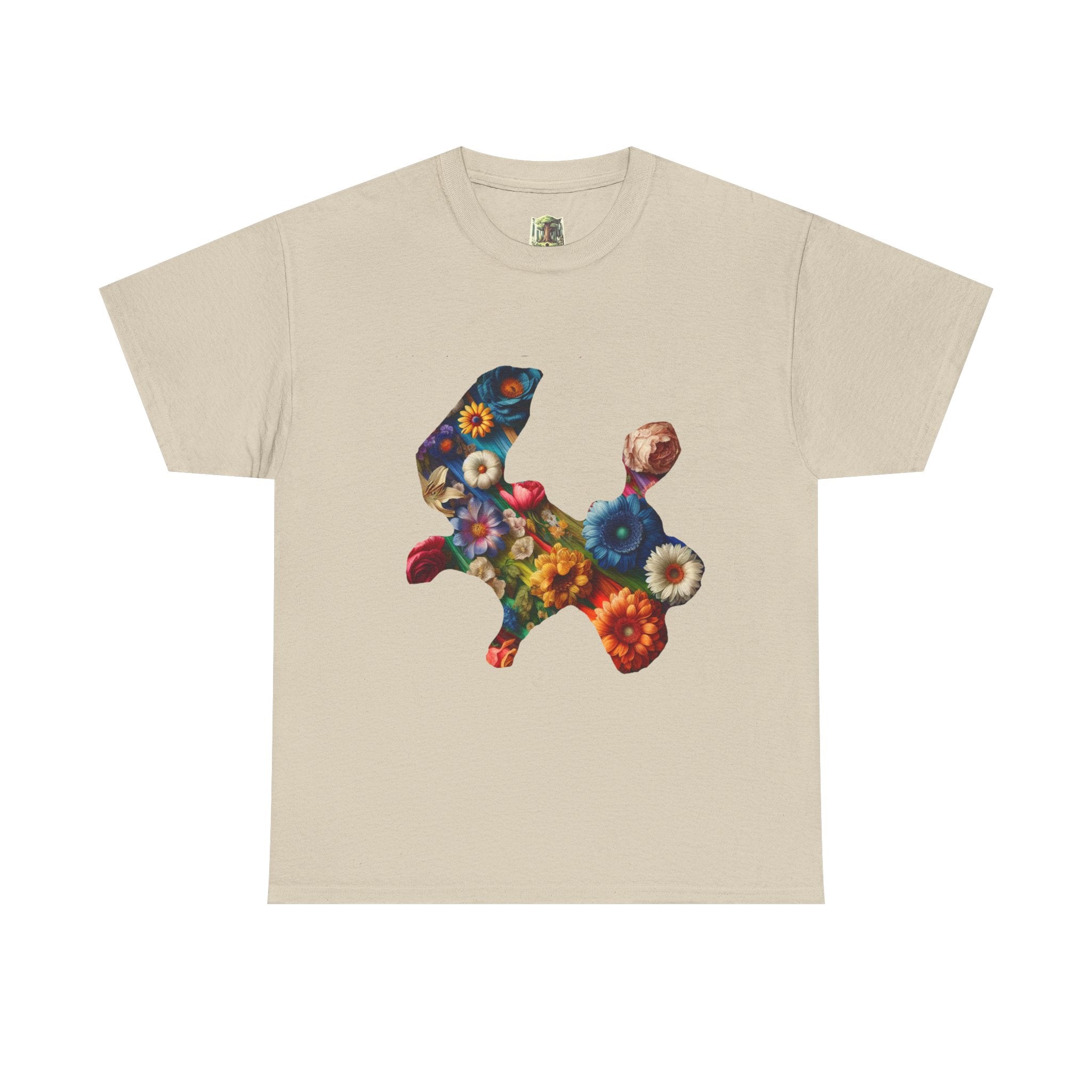 Floral Rabbit Tee, Unisex Art Tee, Cute Graphic T-Shirt, Casual Gift, Spring Outfit, Botanical Shirt