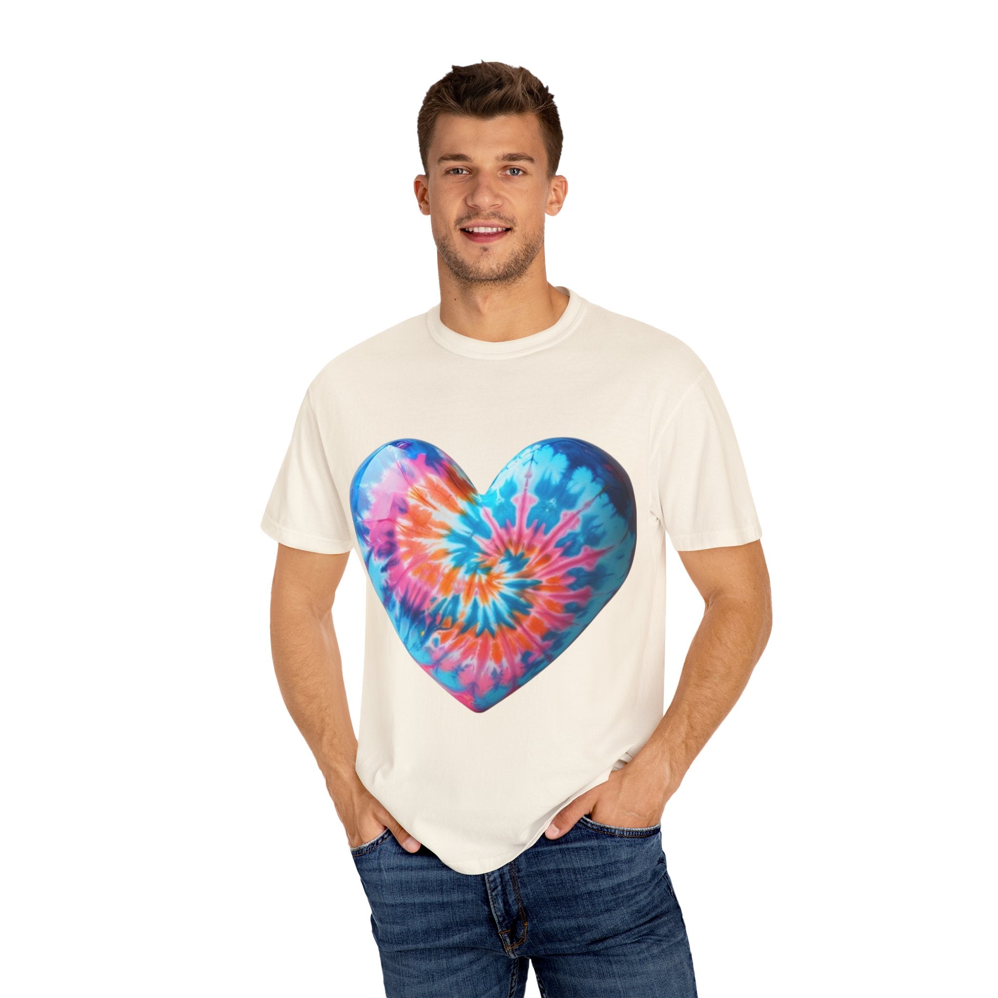 Heart Tie-Dye T-Shirt with 'Nannas Love is Unmatched' Design, Gift for Grandma, Summer Vibe Tee, Casual Wear, Birthday Gift