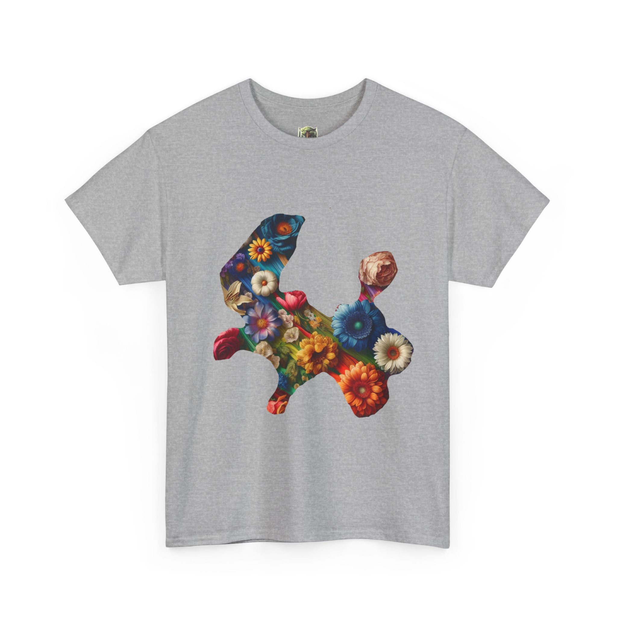 Floral Rabbit Tee, Unisex Art Tee, Cute Graphic T-Shirt, Casual Gift, Spring Outfit, Botanical Shirt