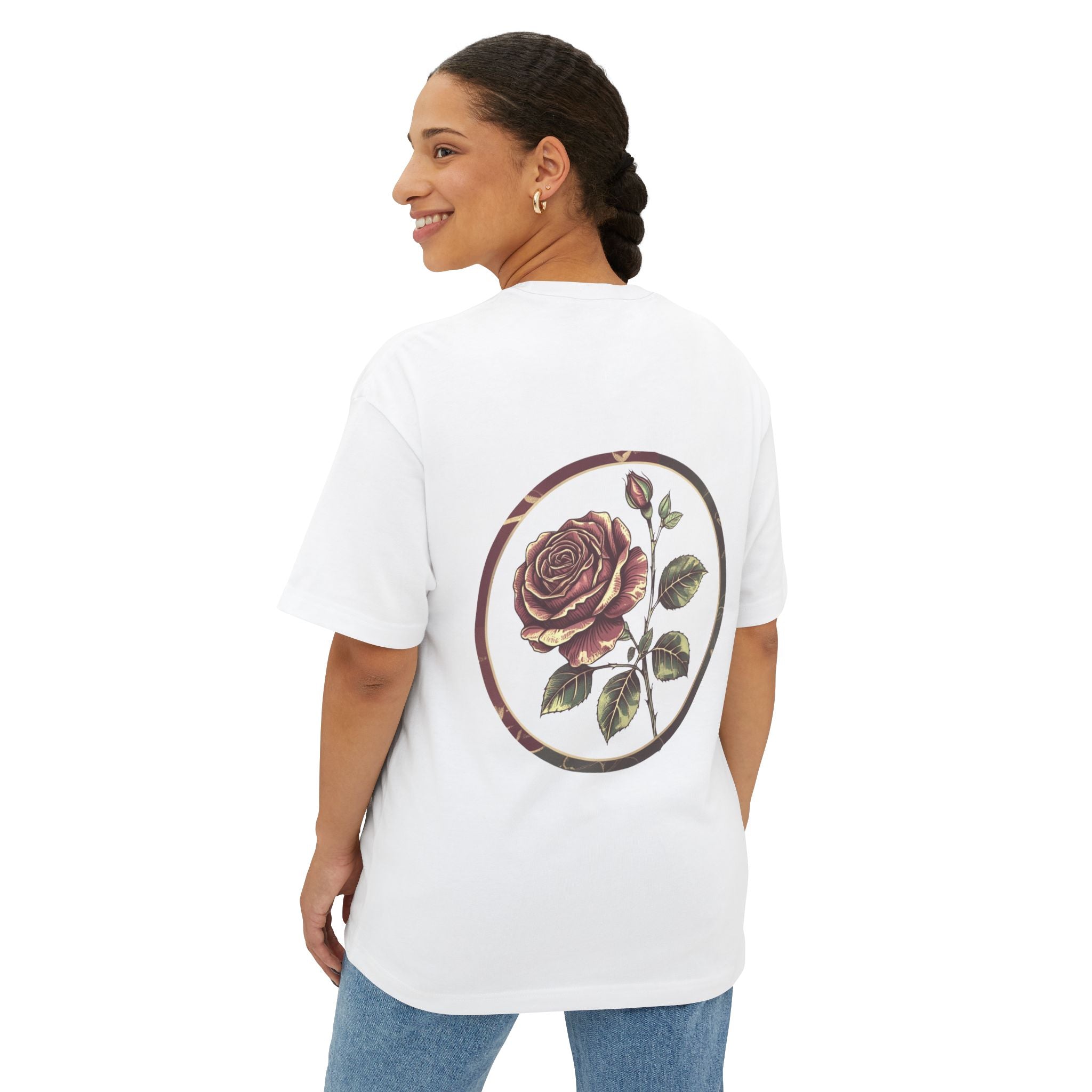 Floral Rose Oversized Tee | Unisex T-Shirt, Casual Wear, Vintage Style, Gift for Her, Summer Outfit