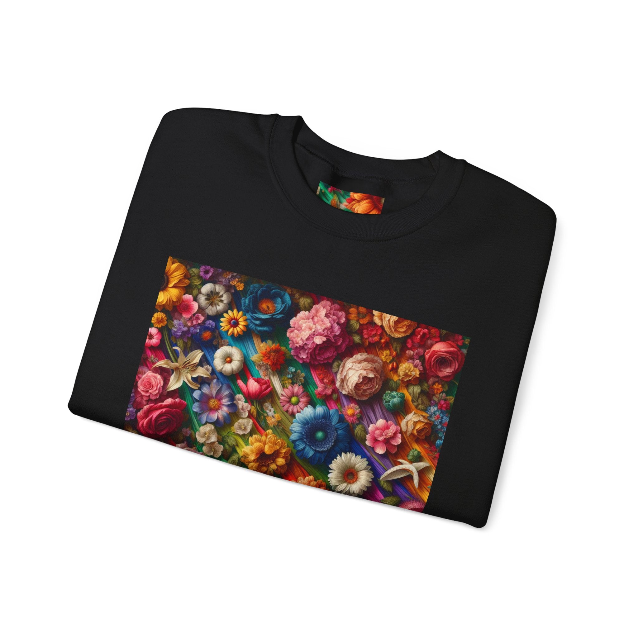 Vibrant Floral Sweatshirt, Colorful Crewneck, Cozy Unisex Pullover, Artistic Gift, Casual Style