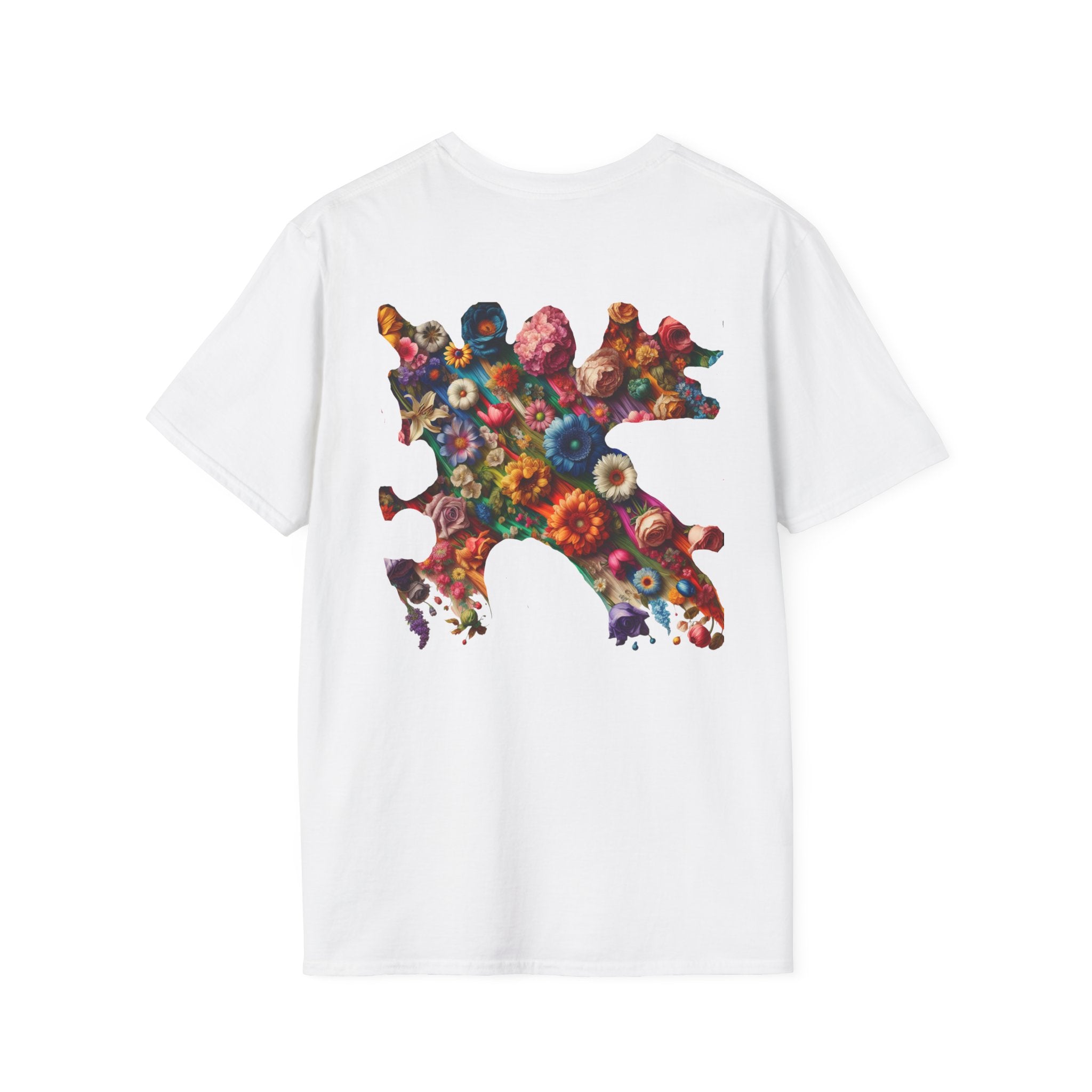 Vibrant Floral Graphic Tee, Unisex Softstyle T-Shirt for Nature Lovers, Art Enthusiasts, Gift for Her, Gift for Him