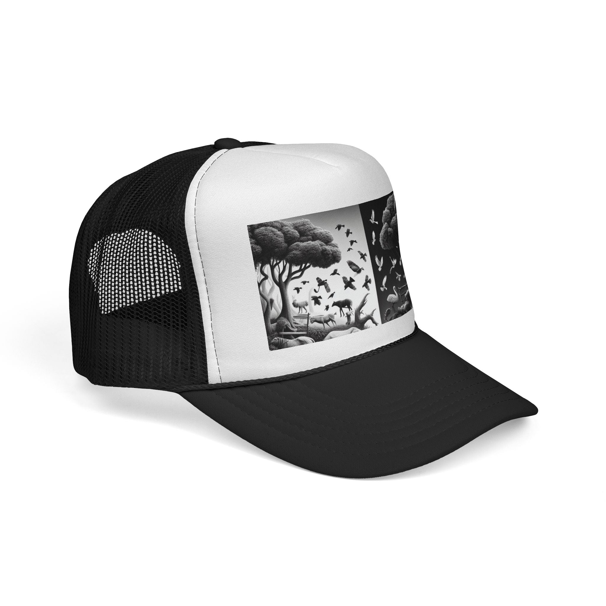 Stylish Nature-Themed Trucker Cap, Outdoor Accessories, Unisex Headwear, Summer Fashion, Gift for Nature Lovers, Camping Hat