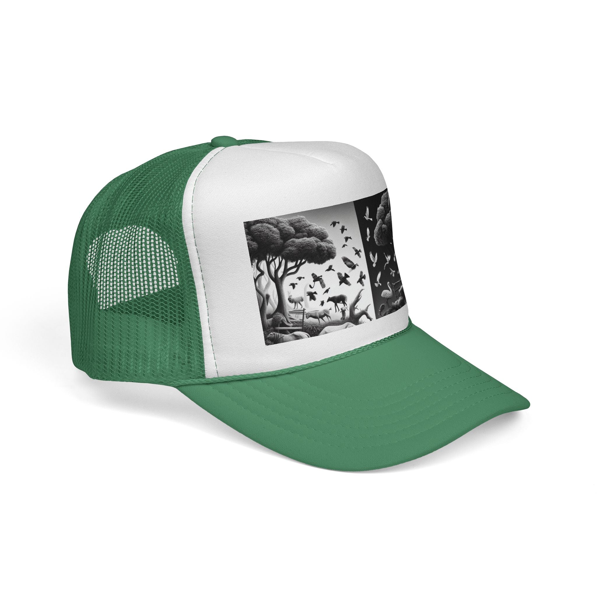 Stylish Nature-Themed Trucker Cap, Outdoor Accessories, Unisex Headwear, Summer Fashion, Gift for Nature Lovers, Camping Hat