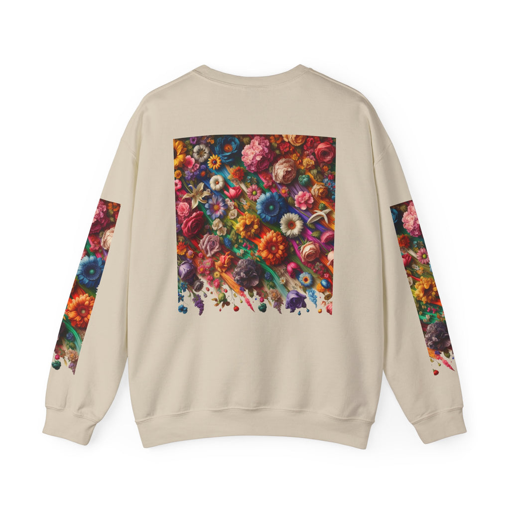 Vibrant Floral Sweatshirt, Colorful Crewneck, Cozy Unisex Pullover, Artistic Gift, Casual Style