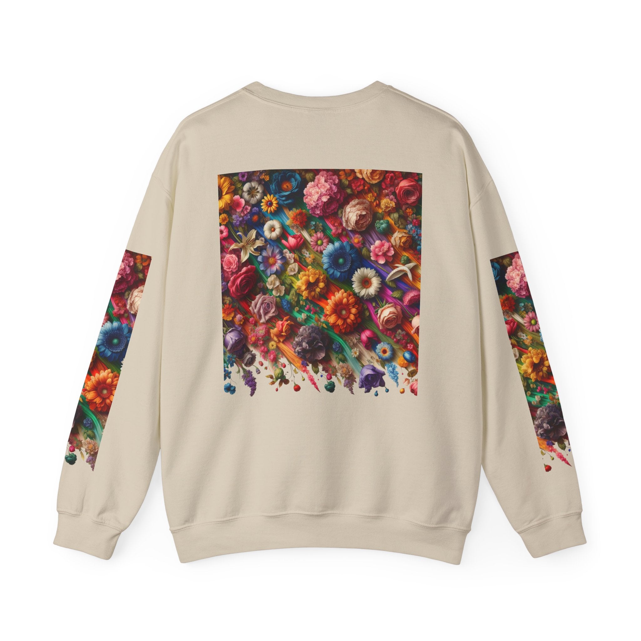 Vibrant Floral Sweatshirt, Colorful Crewneck, Cozy Unisex Pullover, Artistic Gift, Casual Style