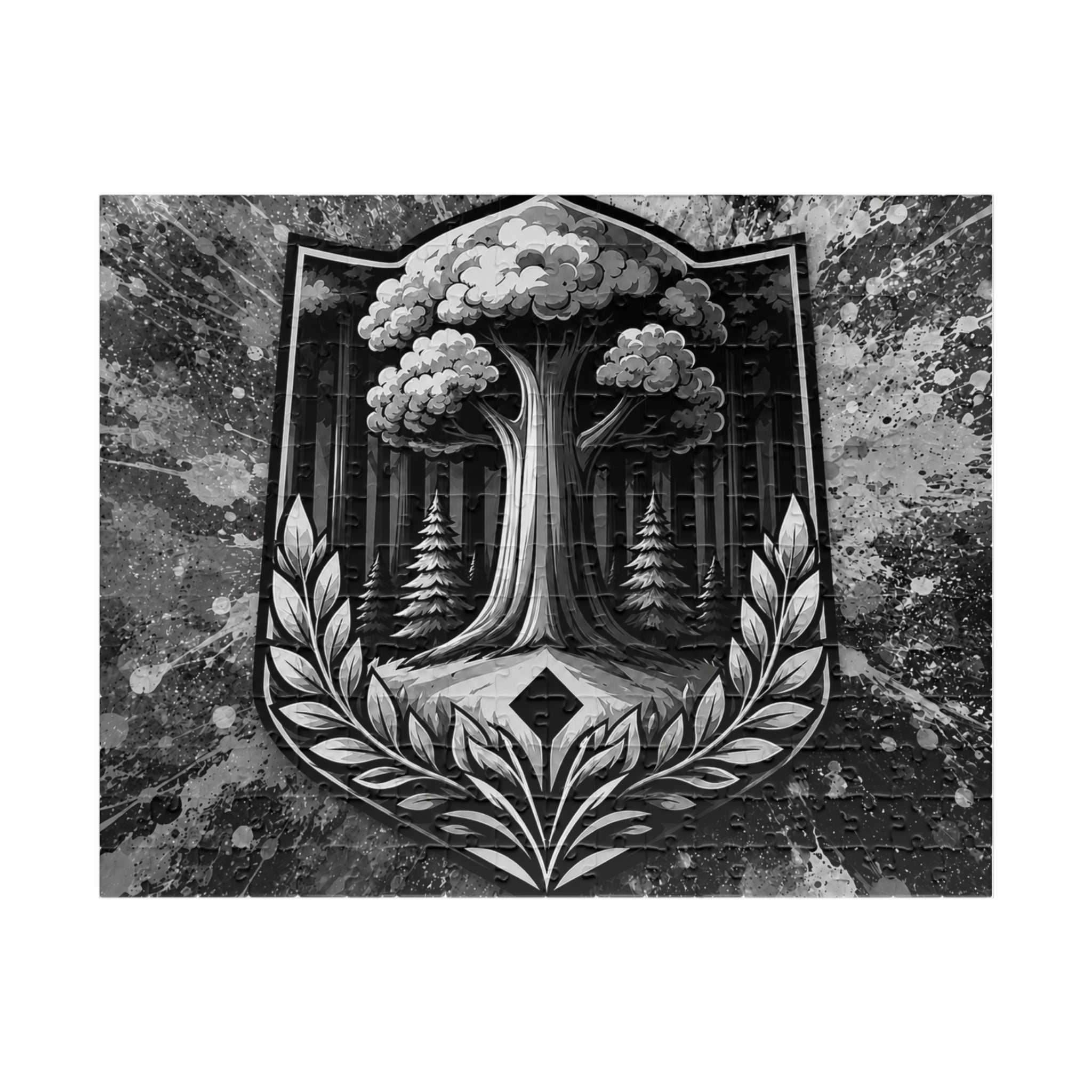 Vintage Black & White Nature Drops Puzzle — 110/252/520/1014-Piece