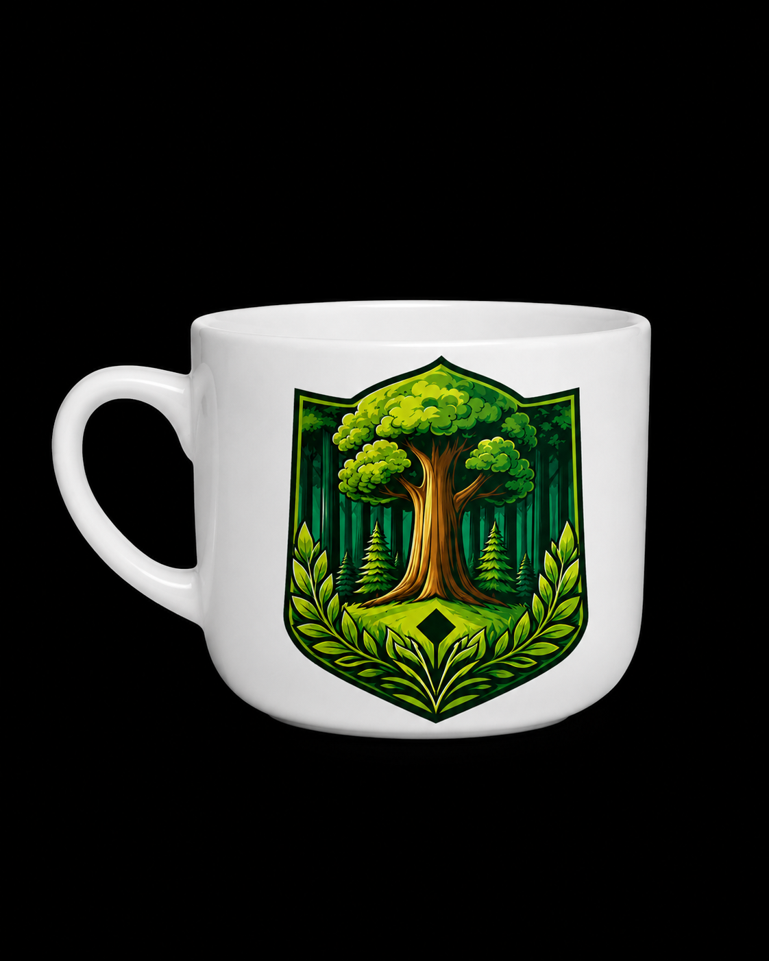 Vintage InkDrops Namebrand Ceramic Latte Mug — 25oz Artistic Original