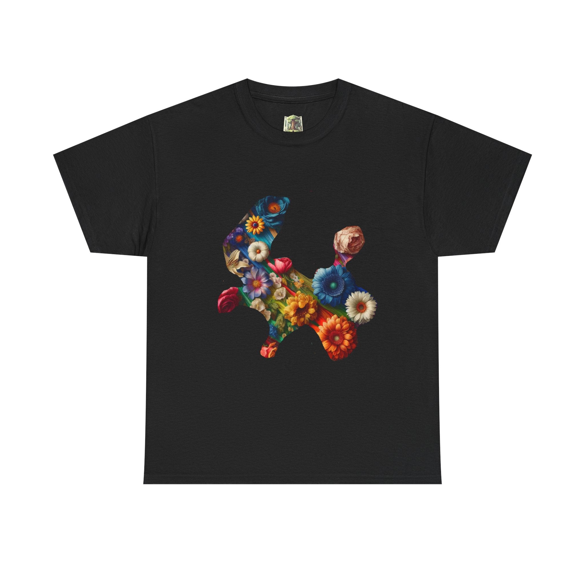Floral Rabbit Tee, Unisex Art Tee, Cute Graphic T-Shirt, Casual Gift, Spring Outfit, Botanical Shirt