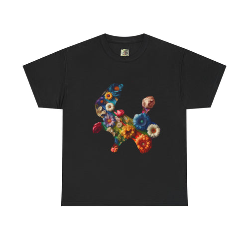 Floral Rabbit Tee, Unisex Art Tee, Cute Graphic T-Shirt, Casual Gift, Spring Outfit, Botanical Shirt