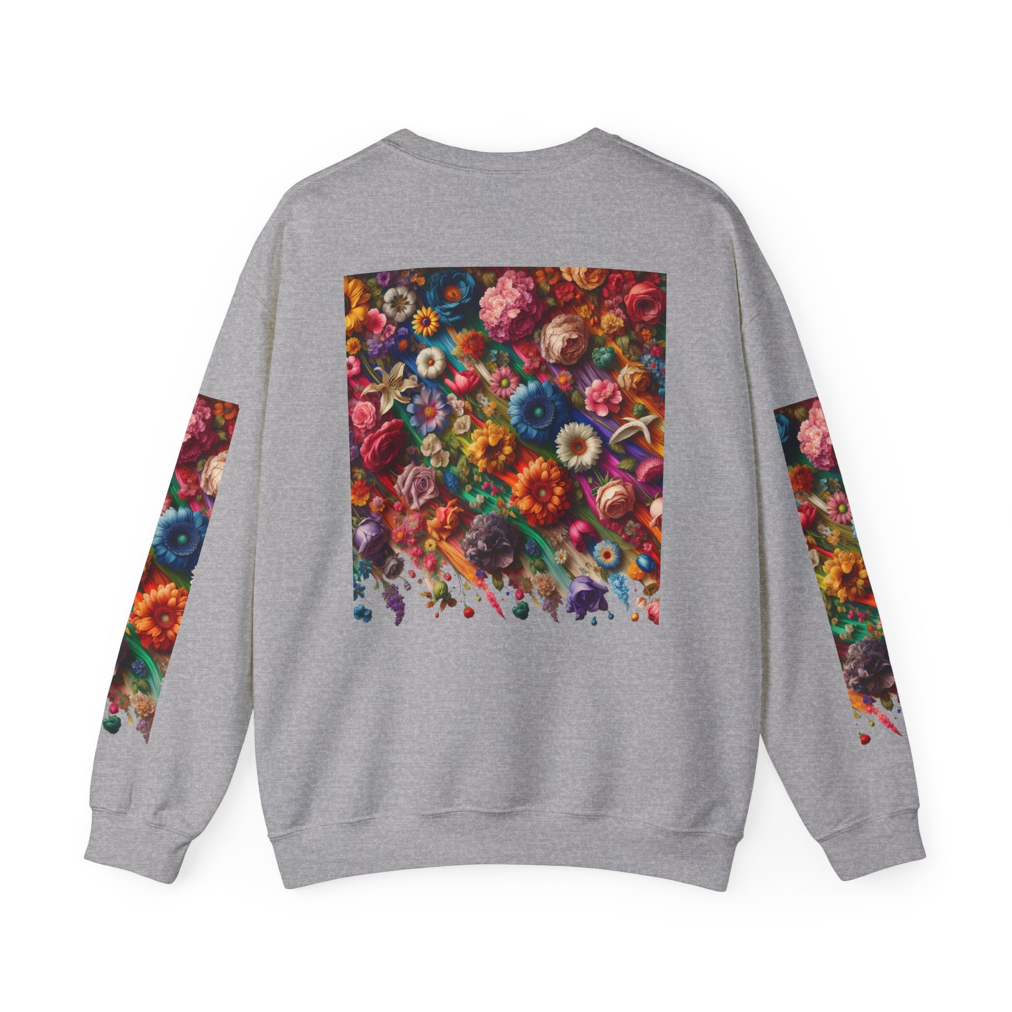 Vibrant Floral Sweatshirt, Colorful Crewneck, Cozy Unisex Pullover, Artistic Gift, Casual Style