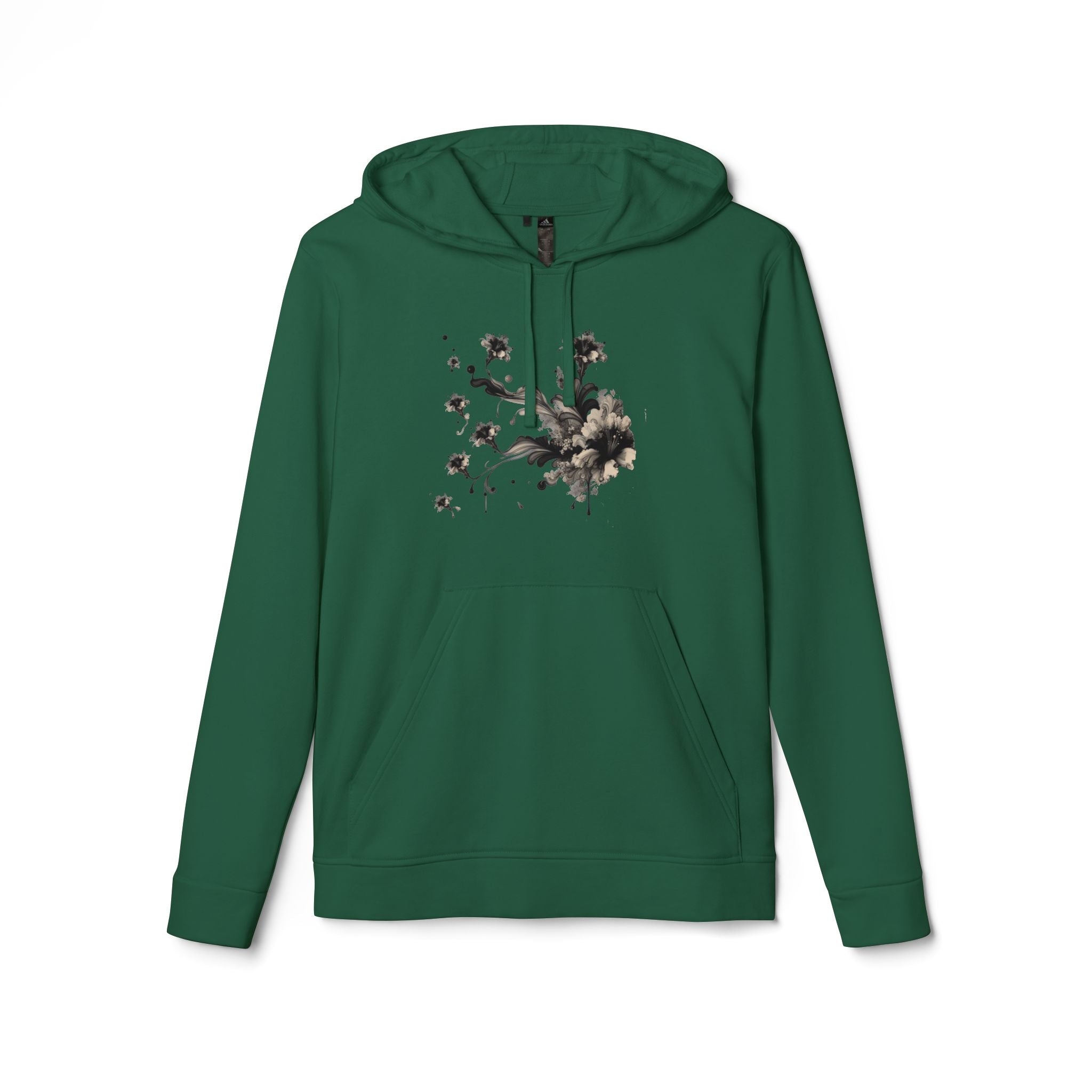 Artistic Rose Graphic Fleece Hoodie, Cozy Unisex Hoodie, Spring Fashion Hoodie, Casual Wear Hoodie, Gift for Her
