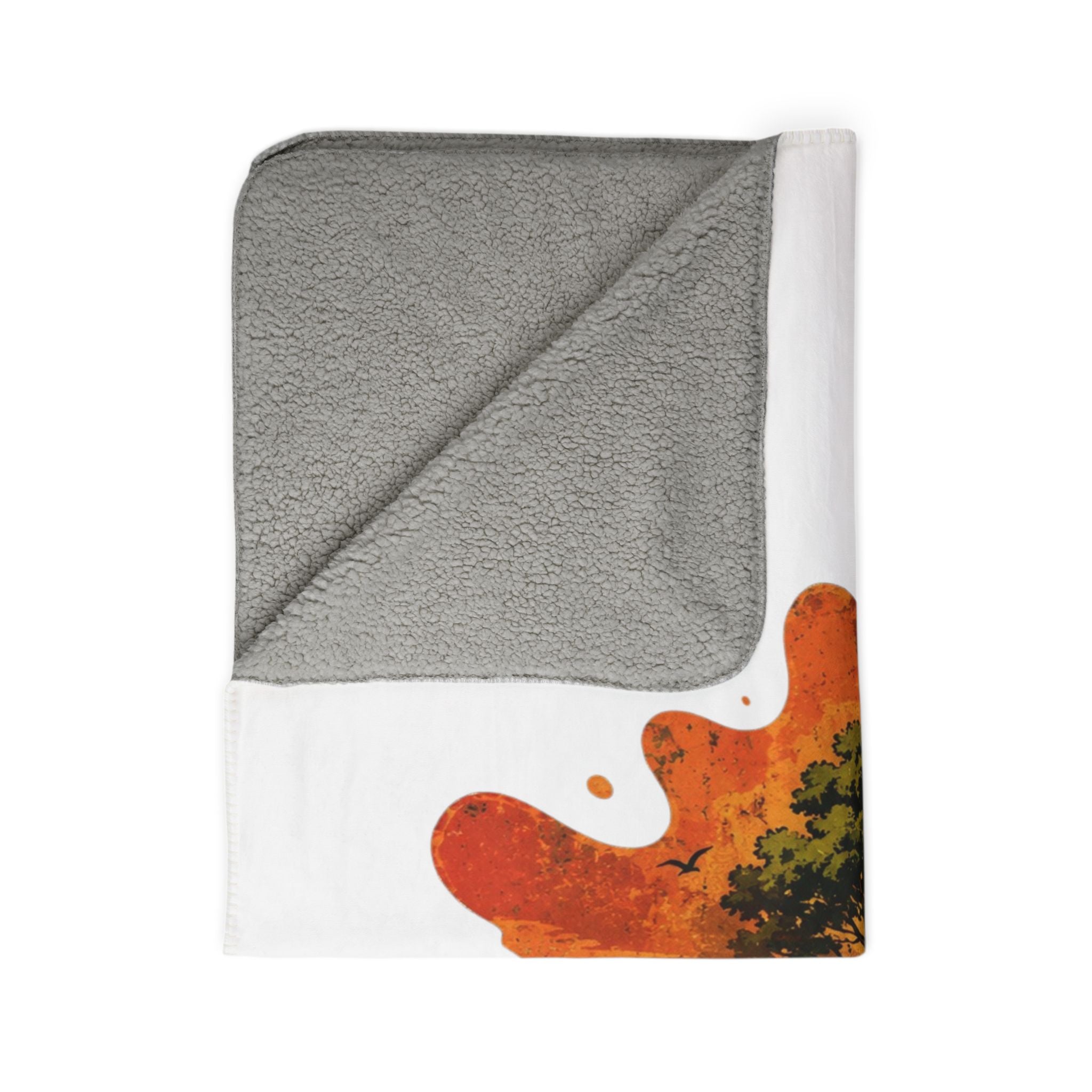 Nature Splash Sherpa Blanket — Tree & Forest Scenic Fleece Throw