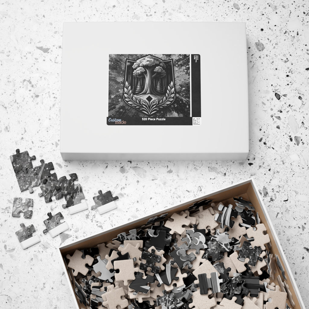 Vintage Black & White Nature Drops Puzzle — 110/252/520/1014-Piece