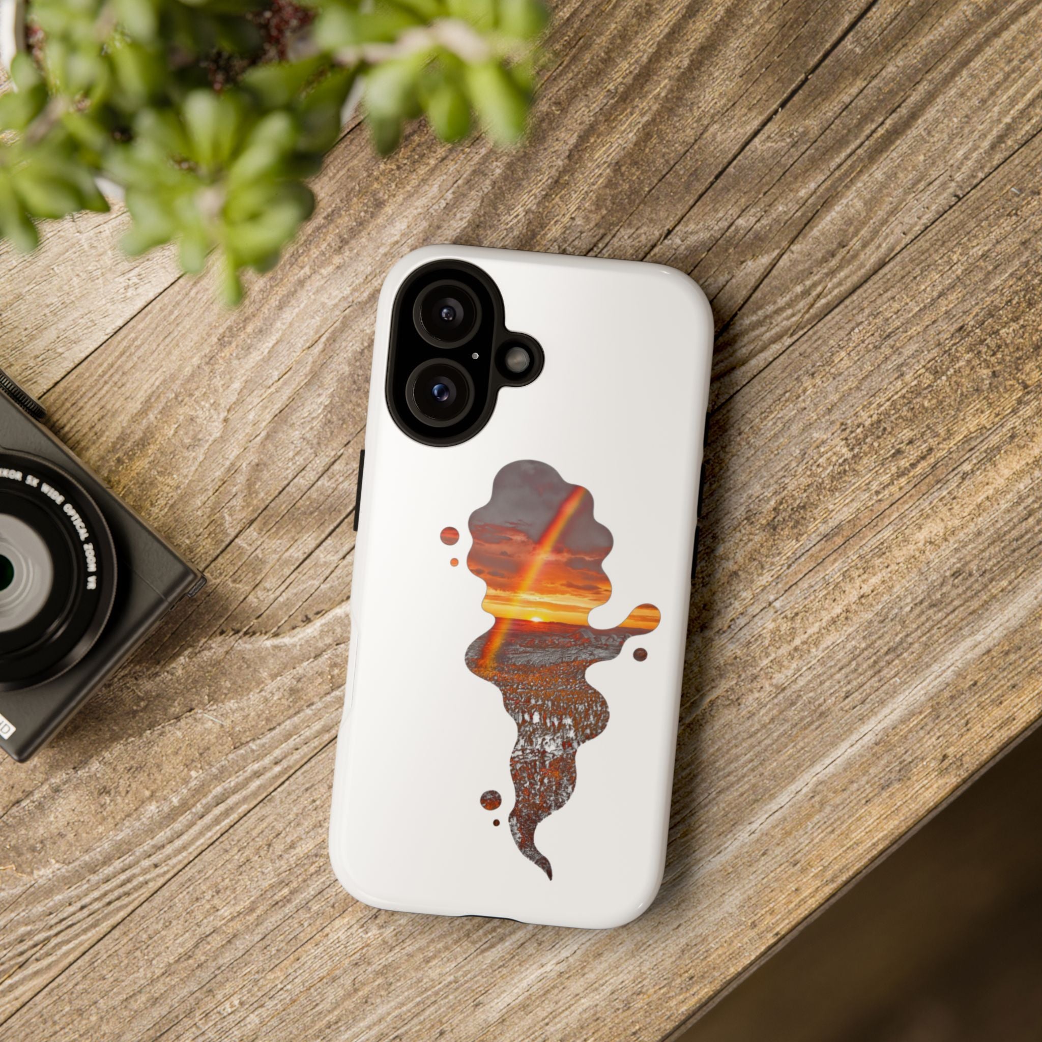 Sunset Melt Phone Case — Artistic Drip Beach Landscape Protective Cover