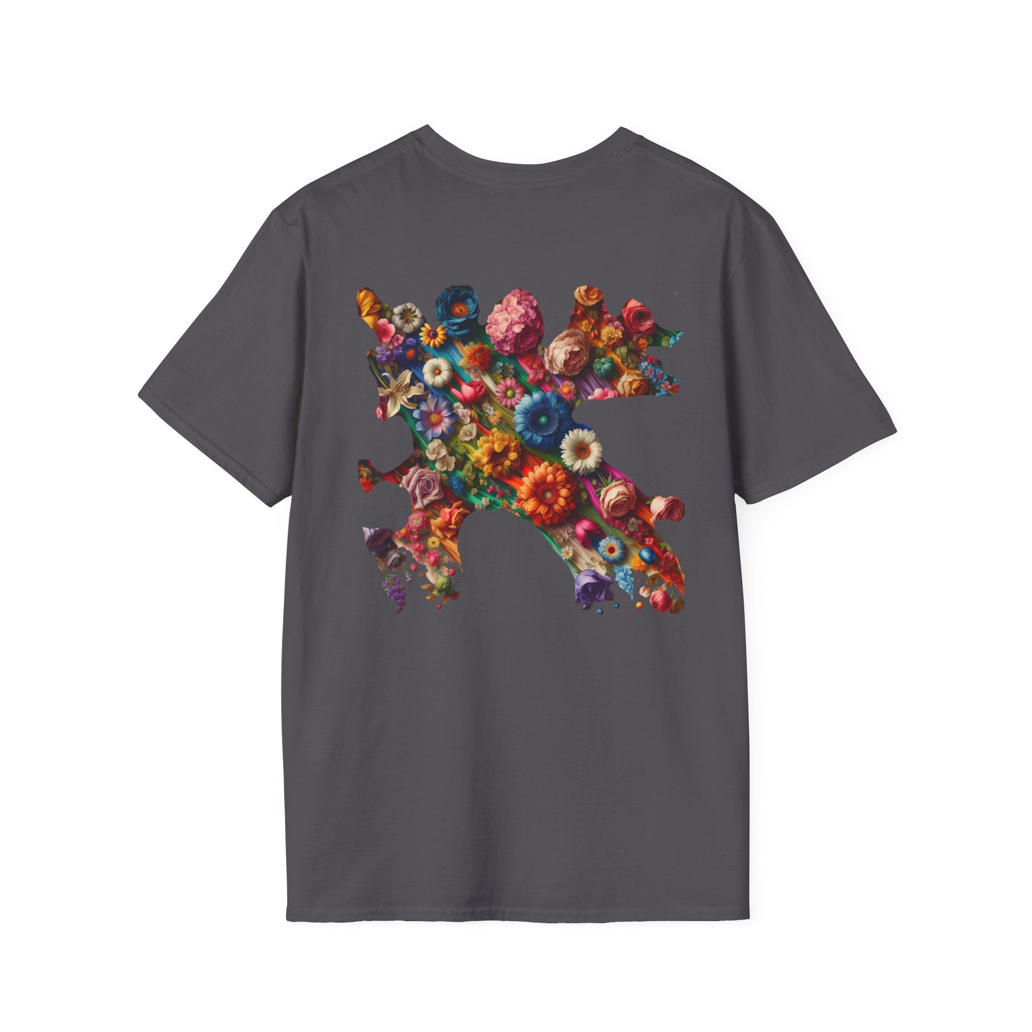 Vibrant Floral Graphic Tee, Unisex Softstyle T-Shirt for Nature Lovers, Art Enthusiasts, Gift for Her, Gift for Him