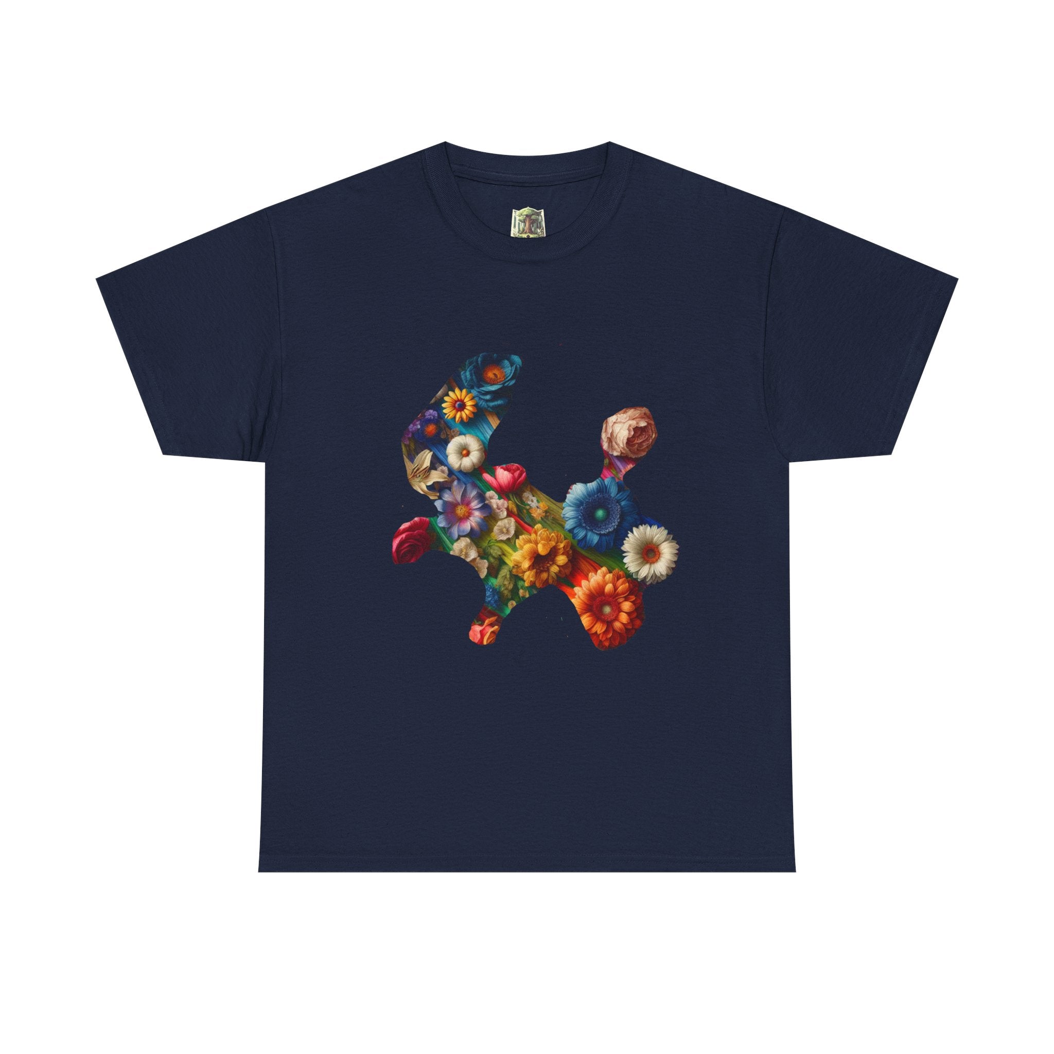 Floral Rabbit Tee, Unisex Art Tee, Cute Graphic T-Shirt, Casual Gift, Spring Outfit, Botanical Shirt