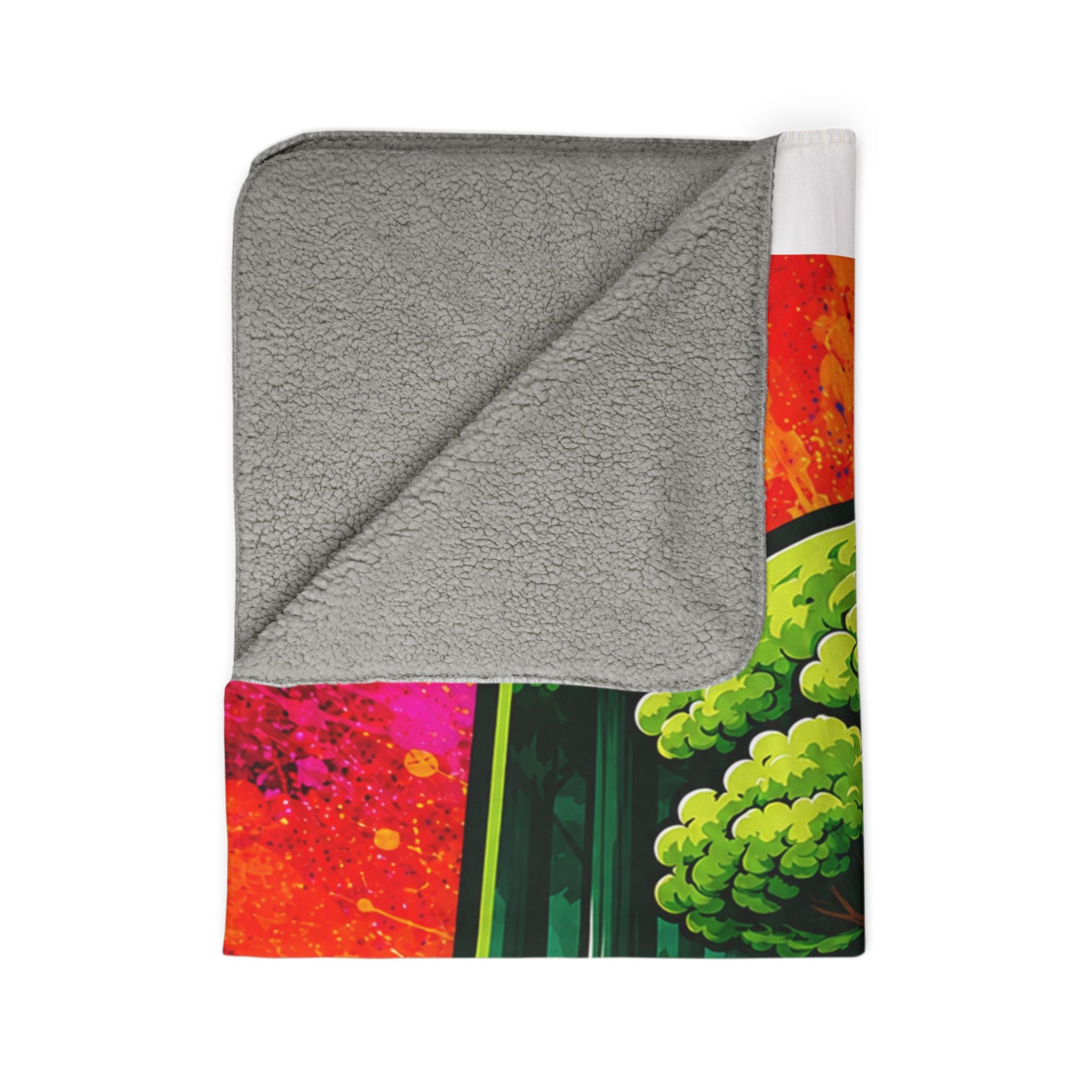 Forest Crest Sherpa Blanket — Rainbow Tie-Dye Fleece Throw