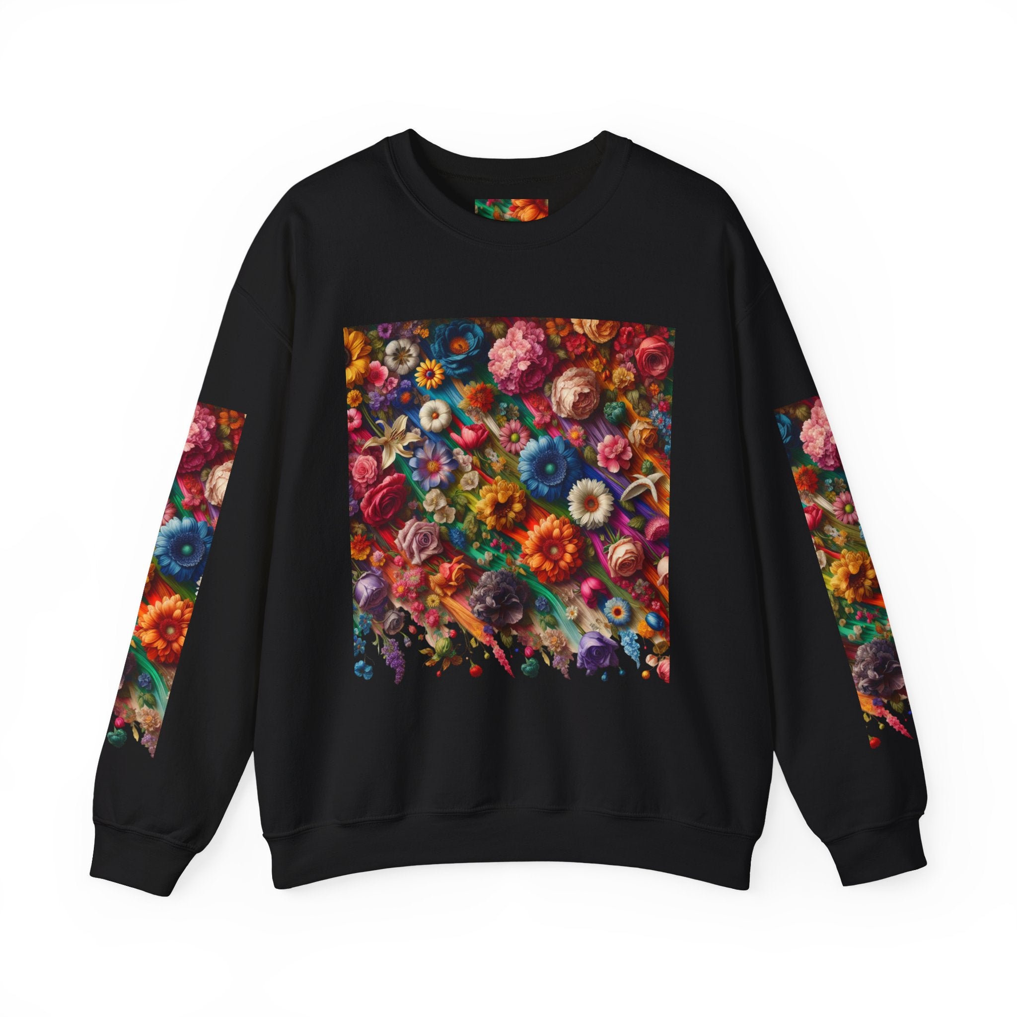 Vibrant Floral Sweatshirt, Colorful Crewneck, Cozy Unisex Pullover, Artistic Gift, Casual Style