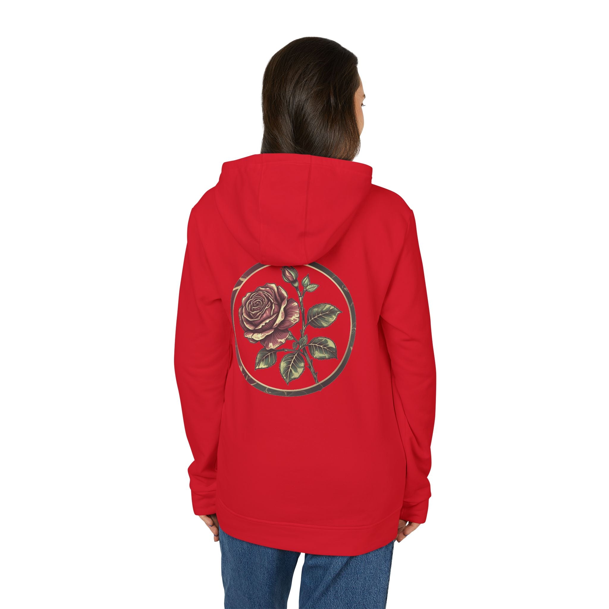 Artistic Rose Graphic Fleece Hoodie, Cozy Unisex Hoodie, Spring Fashion Hoodie, Casual Wear Hoodie, Gift for Her