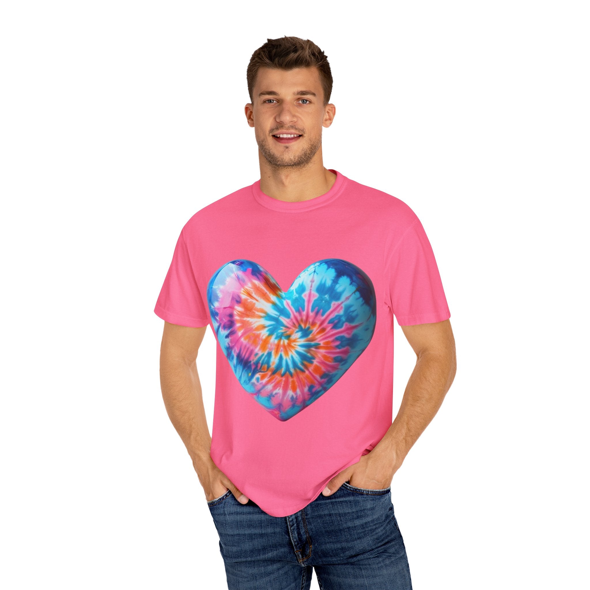 Heart Tie-Dye T-Shirt with 'Nannas Love is Unmatched' Design, Gift for Grandma, Summer Vibe Tee, Casual Wear, Birthday Gift
