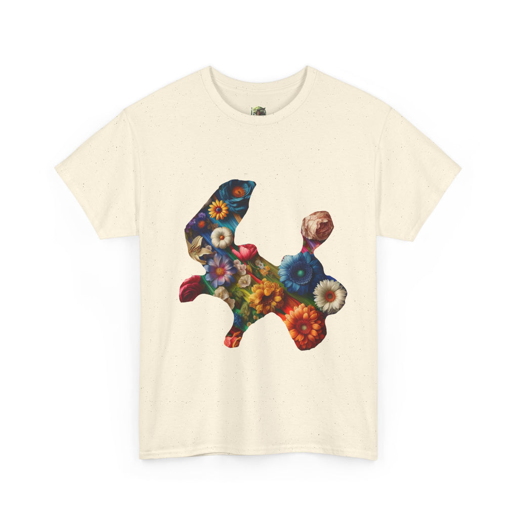 Floral Rabbit Tee, Unisex Art Tee, Cute Graphic T-Shirt, Casual Gift, Spring Outfit, Botanical Shirt
