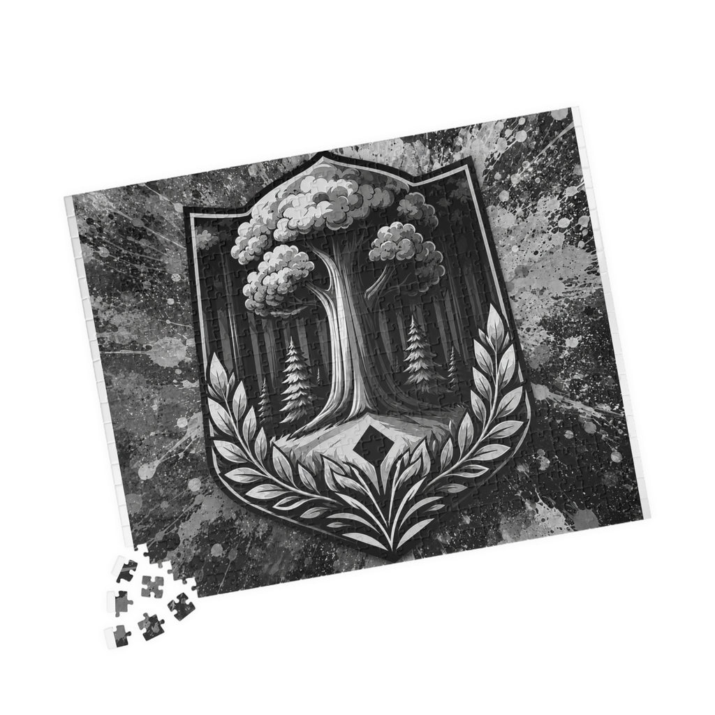Vintage Black & White Nature Drops Puzzle — 110/252/520/1014-Piece