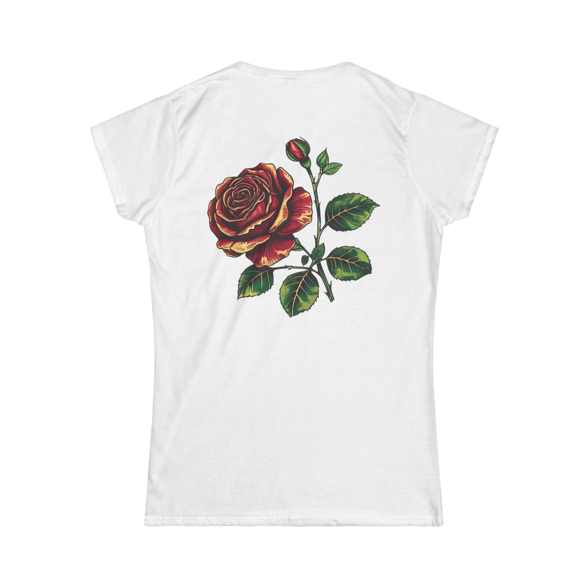 Women's Floral Graphic Tee, Rose Design Shirt, Casual Wear, Gift for Her, Spring Fashion, Nature Lover's Tee