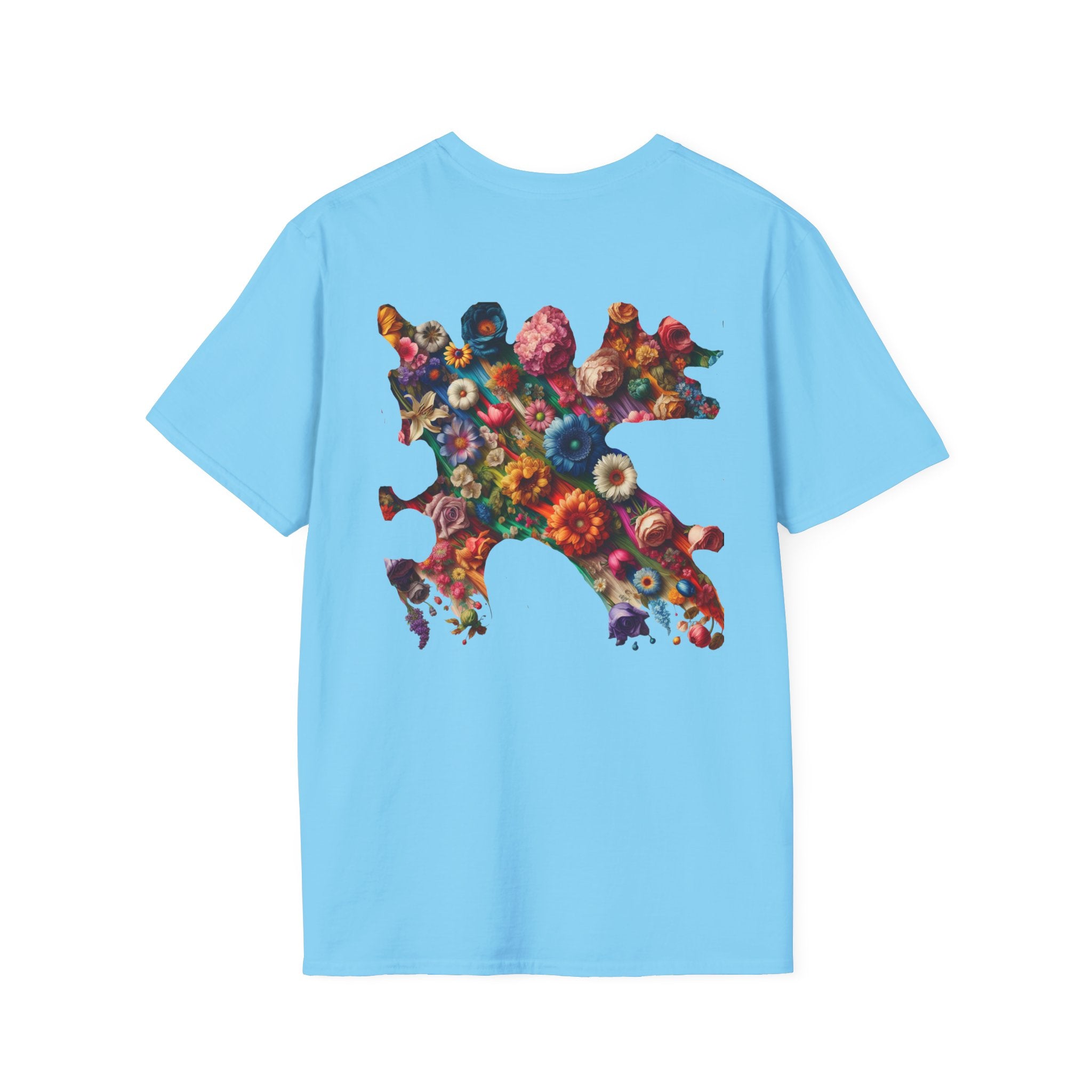 Vibrant Floral Graphic Tee, Unisex Softstyle T-Shirt for Nature Lovers, Art Enthusiasts, Gift for Her, Gift for Him