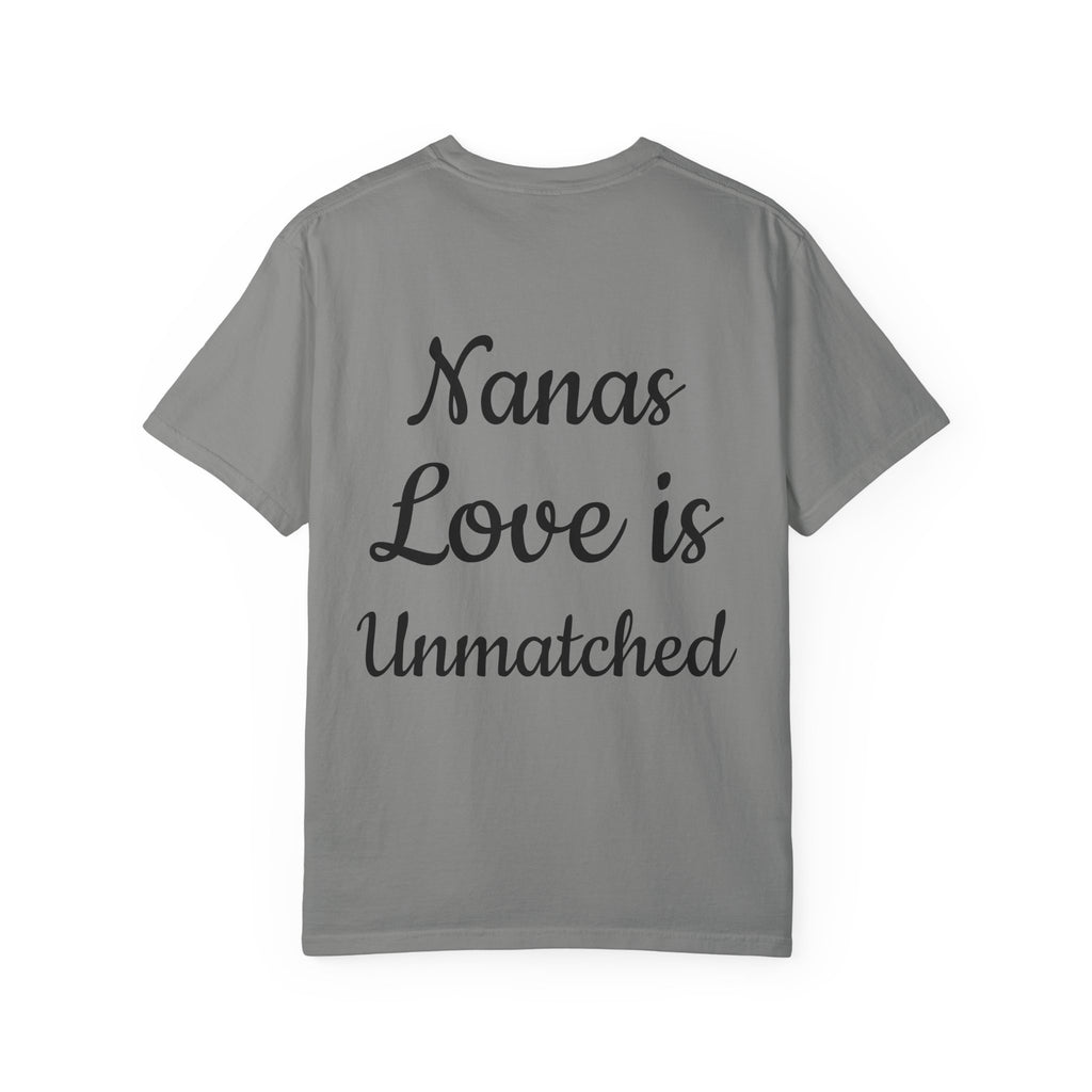Heart Tie-Dye T-Shirt with 'Nannas Love is Unmatched' Design, Gift for Grandma, Summer Vibe Tee, Casual Wear, Birthday Gift