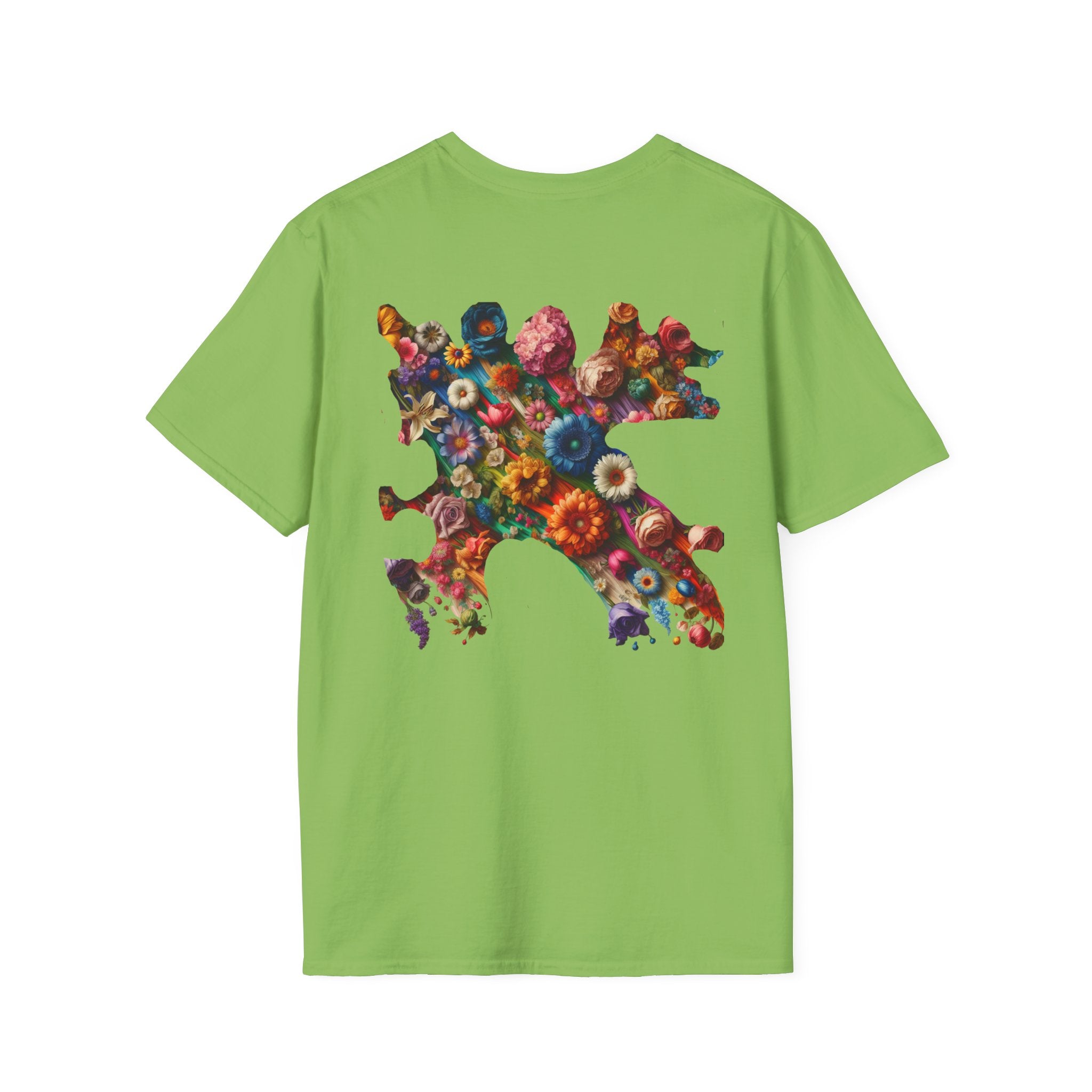 Vibrant Floral Graphic Tee, Unisex Softstyle T-Shirt for Nature Lovers, Art Enthusiasts, Gift for Her, Gift for Him
