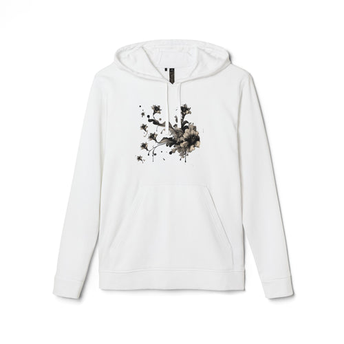 Artistic Rose Graphic Fleece Hoodie, Cozy Unisex Hoodie, Spring Fashion Hoodie, Casual Wear Hoodie, Gift for Her