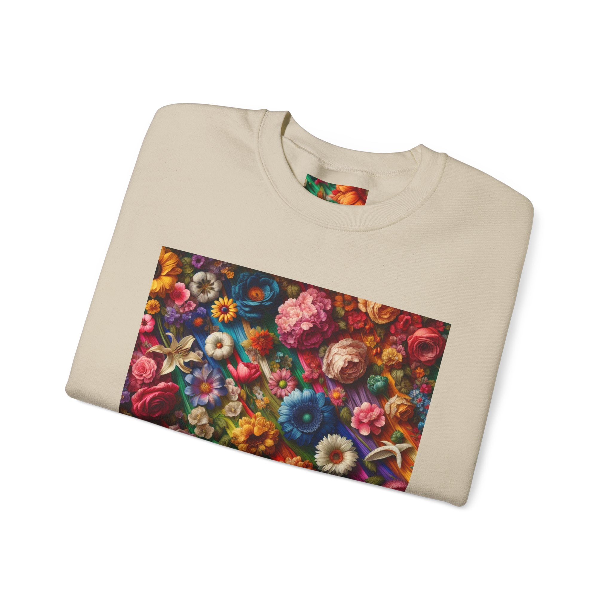 Vibrant Floral Sweatshirt, Colorful Crewneck, Cozy Unisex Pullover, Artistic Gift, Casual Style