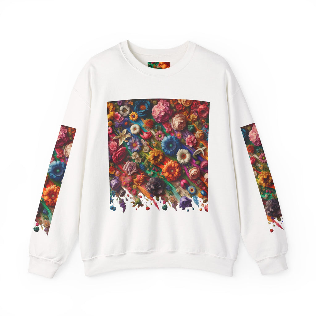 Vibrant Floral Sweatshirt, Colorful Crewneck, Cozy Unisex Pullover, Artistic Gift, Casual Style