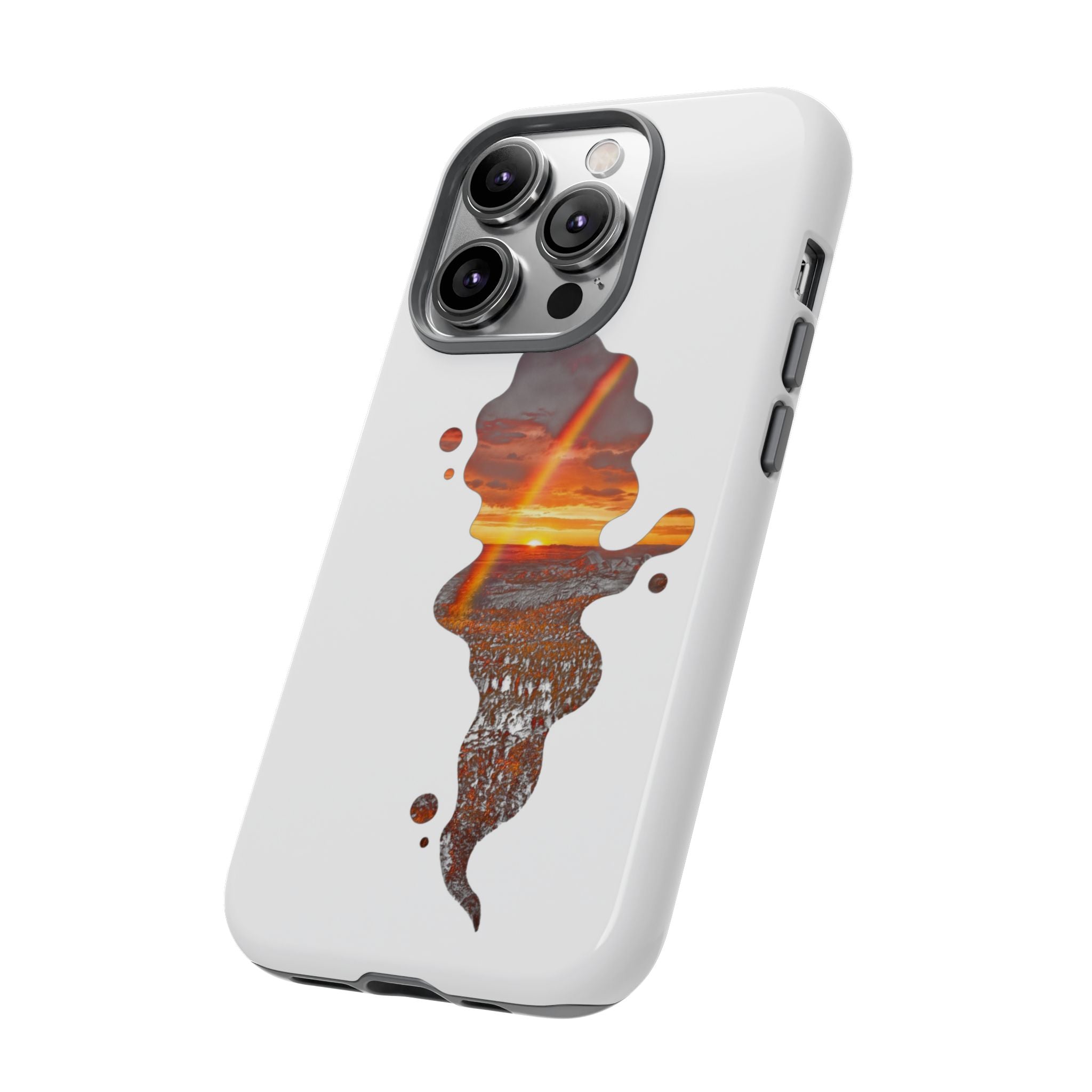 Sunset Melt Phone Case — Artistic Drip Beach Landscape Protective Cover