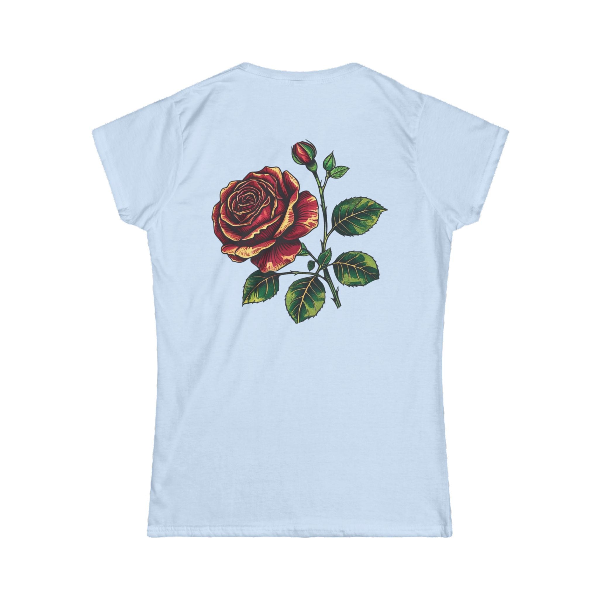 Women's Floral Graphic Tee, Rose Design Shirt, Casual Wear, Gift for Her, Spring Fashion, Nature Lover's Tee