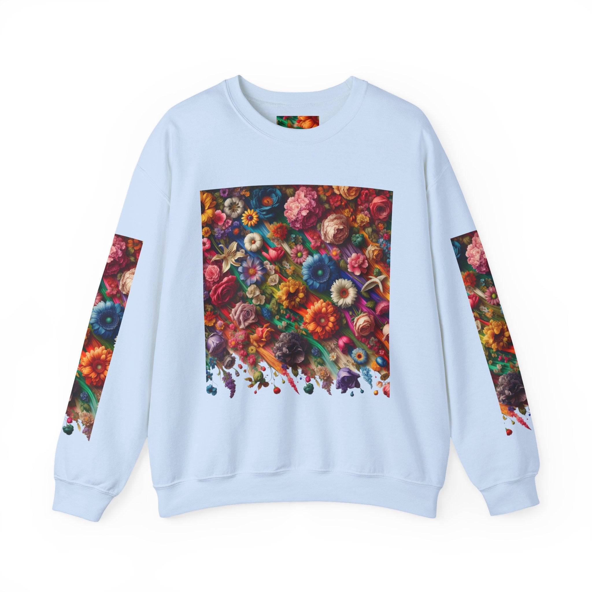 Vibrant Floral Sweatshirt, Colorful Crewneck, Cozy Unisex Pullover, Artistic Gift, Casual Style