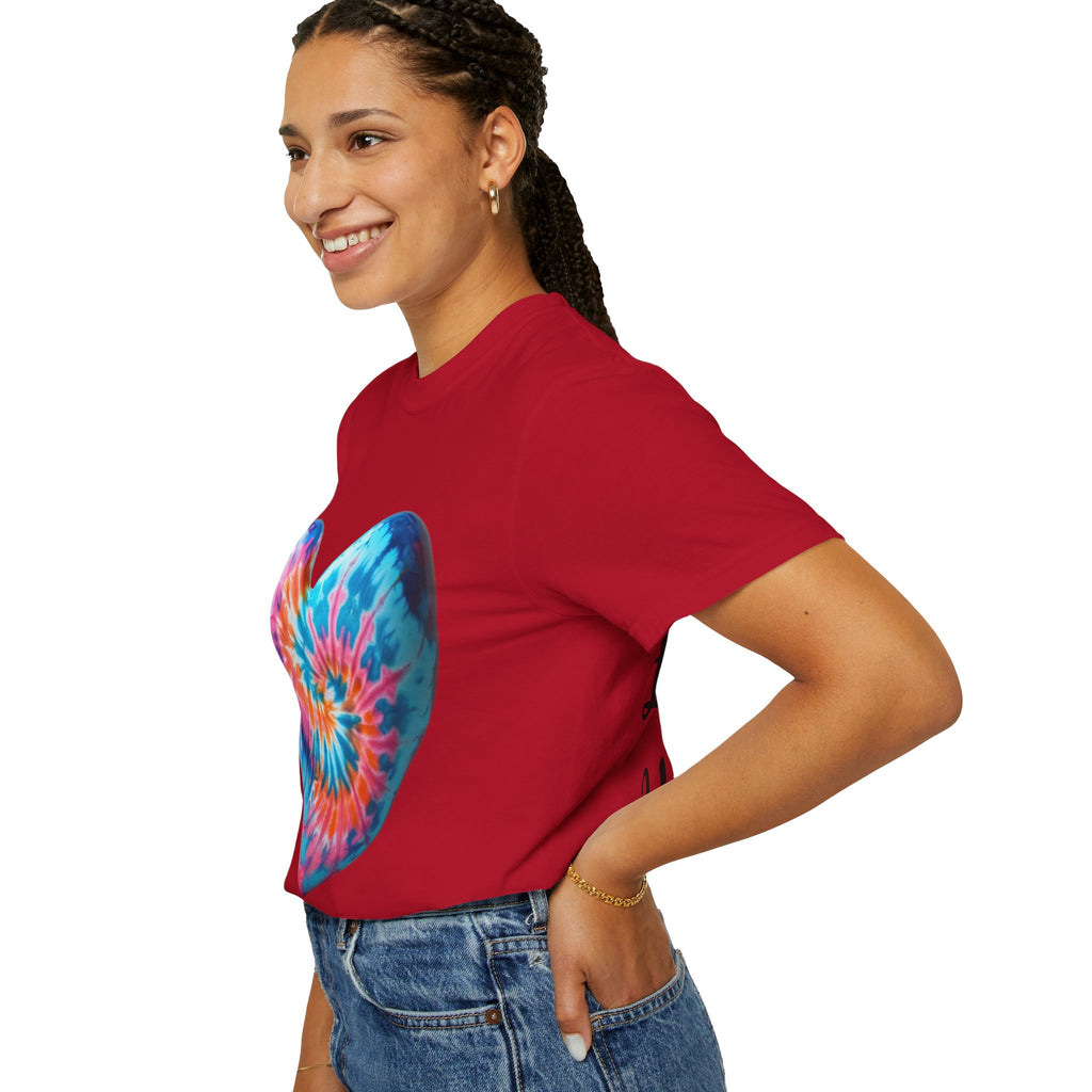 Heart Tie-Dye T-Shirt with 'Nannas Love is Unmatched' Design, Gift for Grandma, Summer Vibe Tee, Casual Wear, Birthday Gift