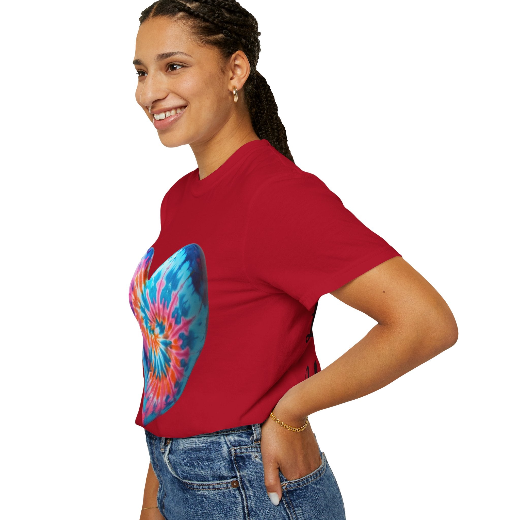 Heart Tie-Dye T-Shirt with 'Nannas Love is Unmatched' Design, Gift for Grandma, Summer Vibe Tee, Casual Wear, Birthday Gift