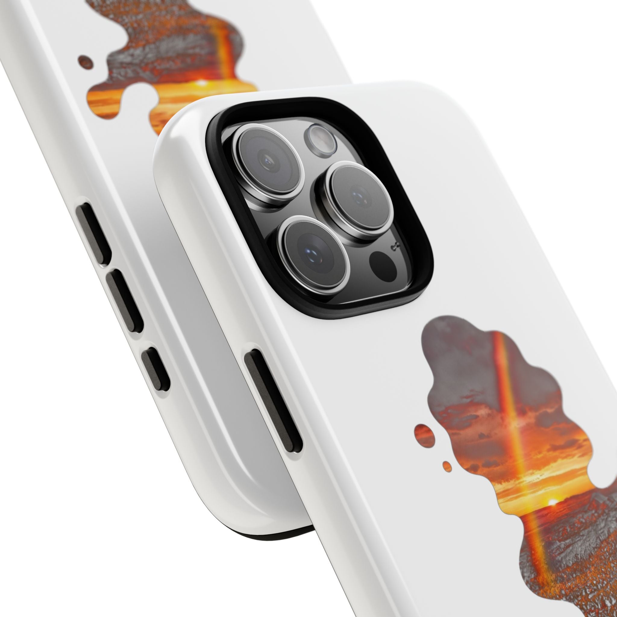 Sunset Melt Phone Case — Artistic Drip Beach Landscape Protective Cover