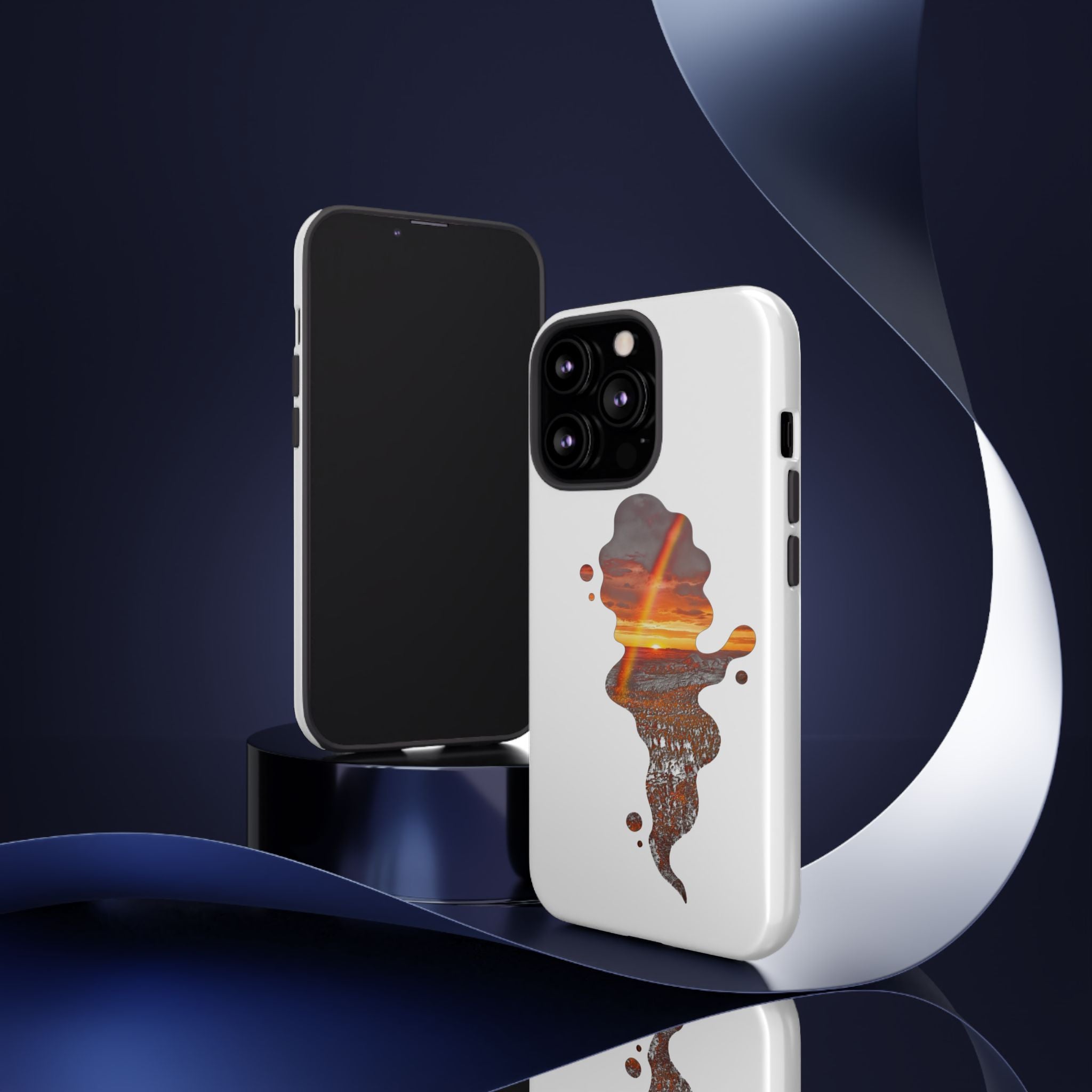 Sunset Melt Phone Case — Artistic Drip Beach Landscape Protective Cover