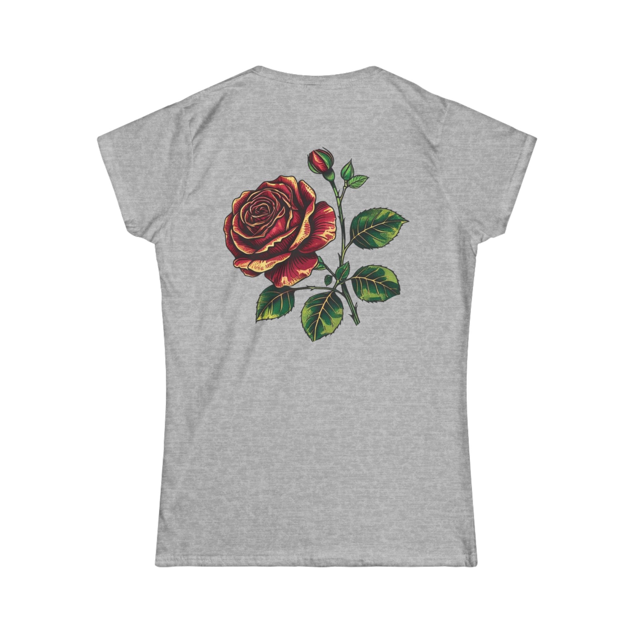 Women's Floral Graphic Tee, Rose Design Shirt, Casual Wear, Gift for Her, Spring Fashion, Nature Lover's Tee